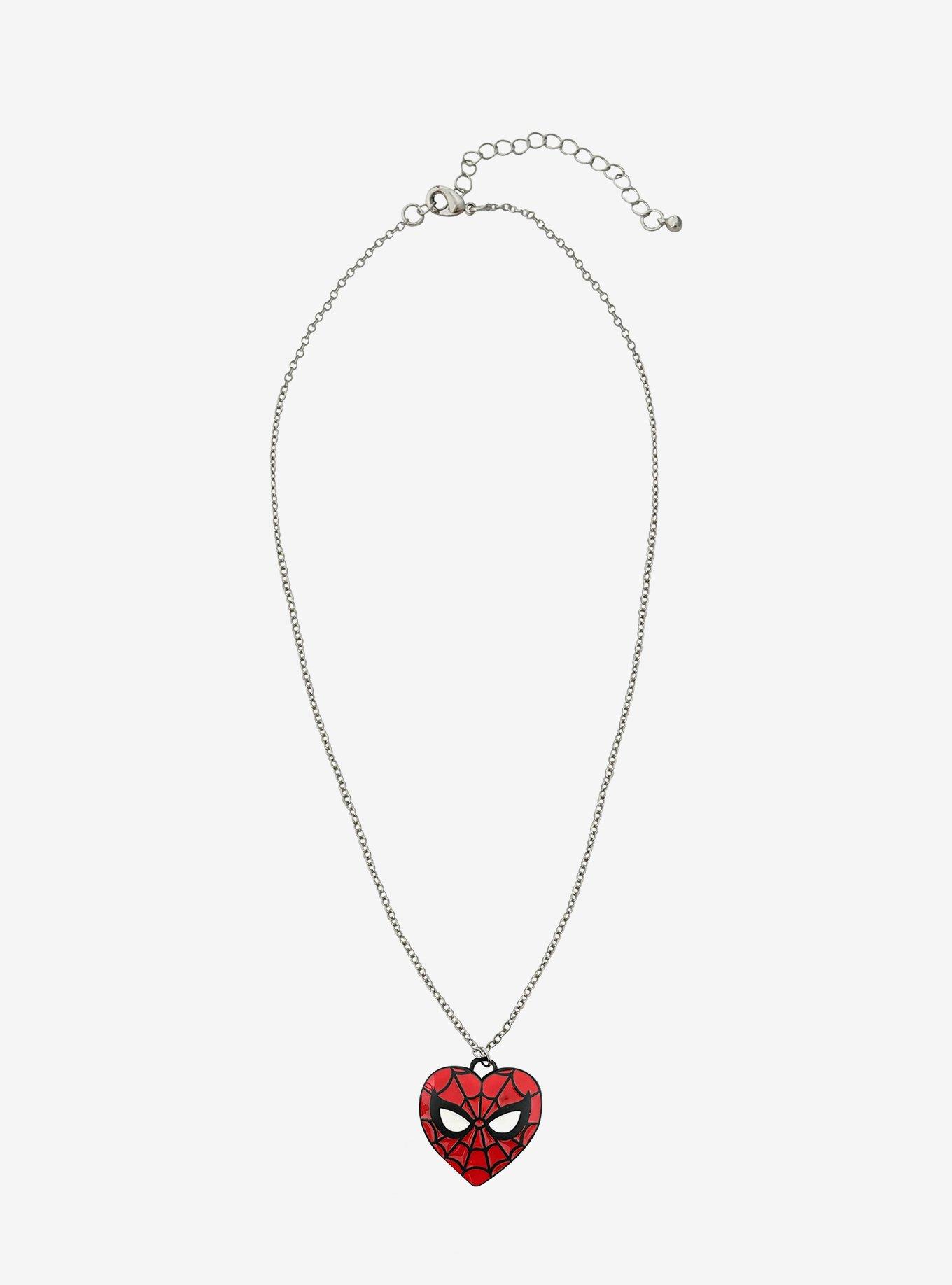Her Universe Marvel Spider-Man Heart Pendant Necklace, , hi-res