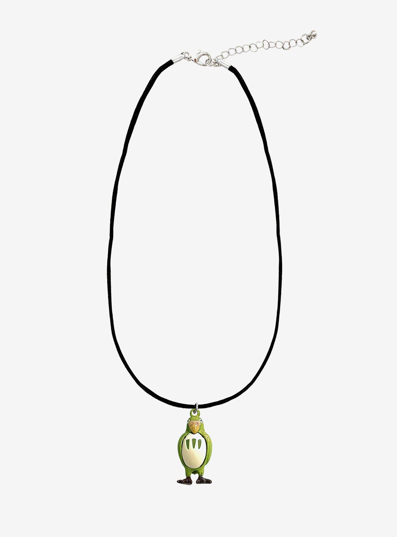 Studio Ghibli&reg; The Boy And The Heron Green Parakeet Necklace, , hi-res