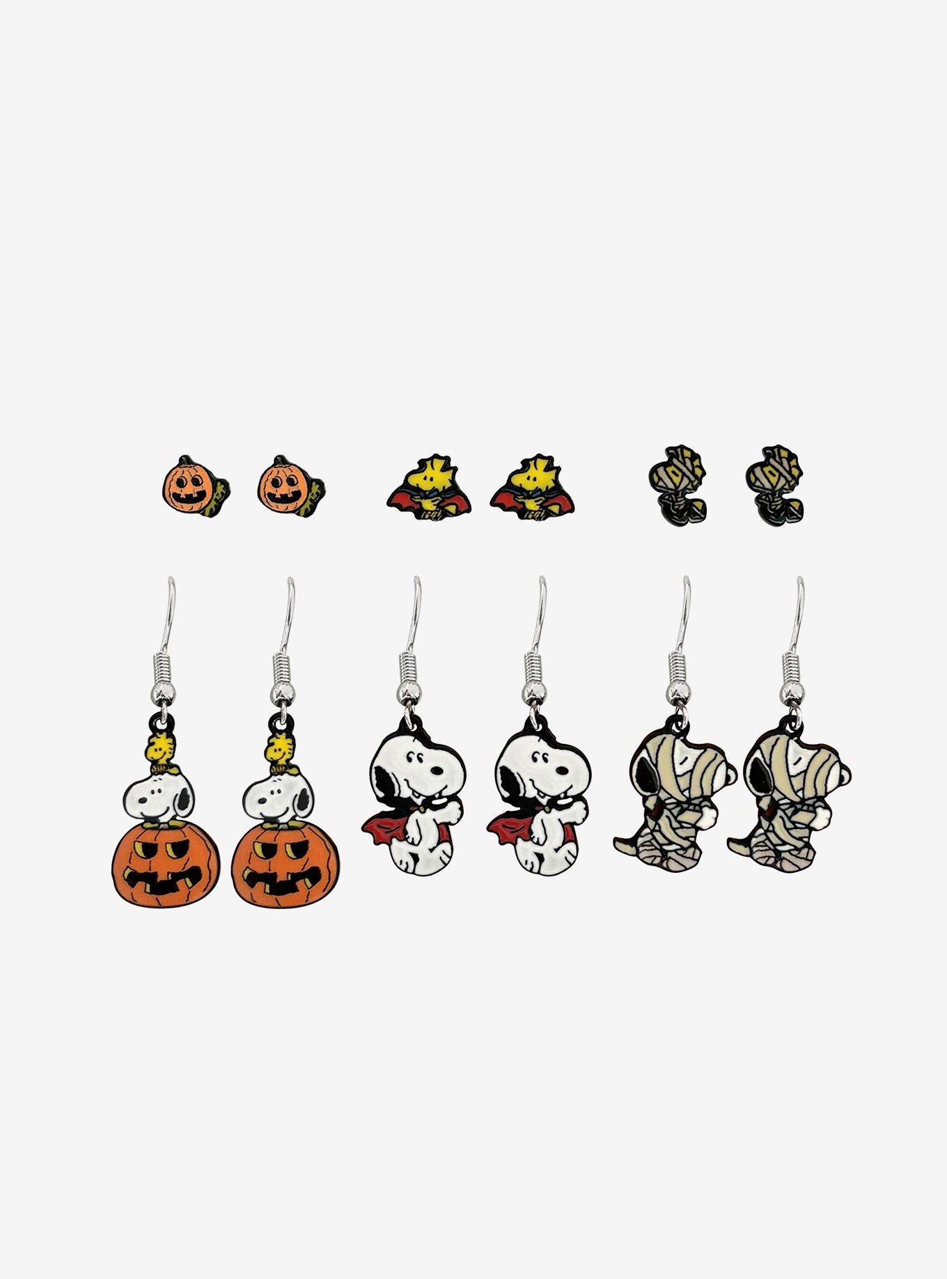 Peanuts Snoopy & Woodstock Halloween Earring Set, , hi-res