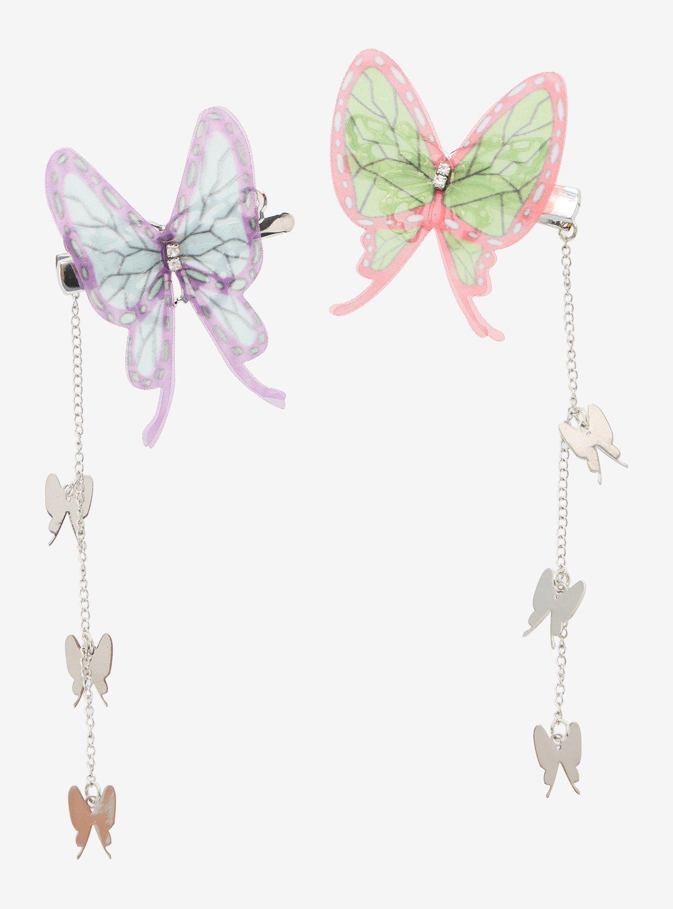 Demon Slayer: Kimetsu No Yaiba Butterfly Hair Clip Set, , alternate - view 3