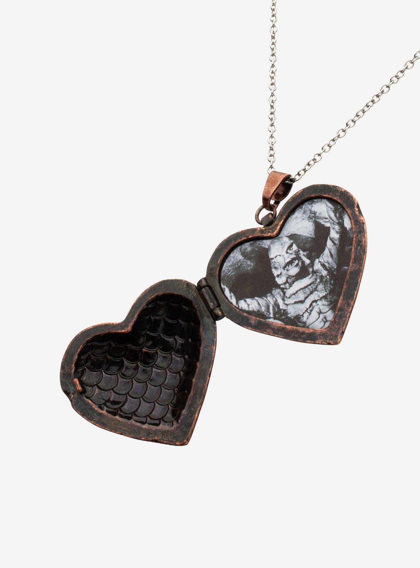 Universal Monsters Creature From The Black Lagoon Heart Locket Necklace, , alternate - view 3