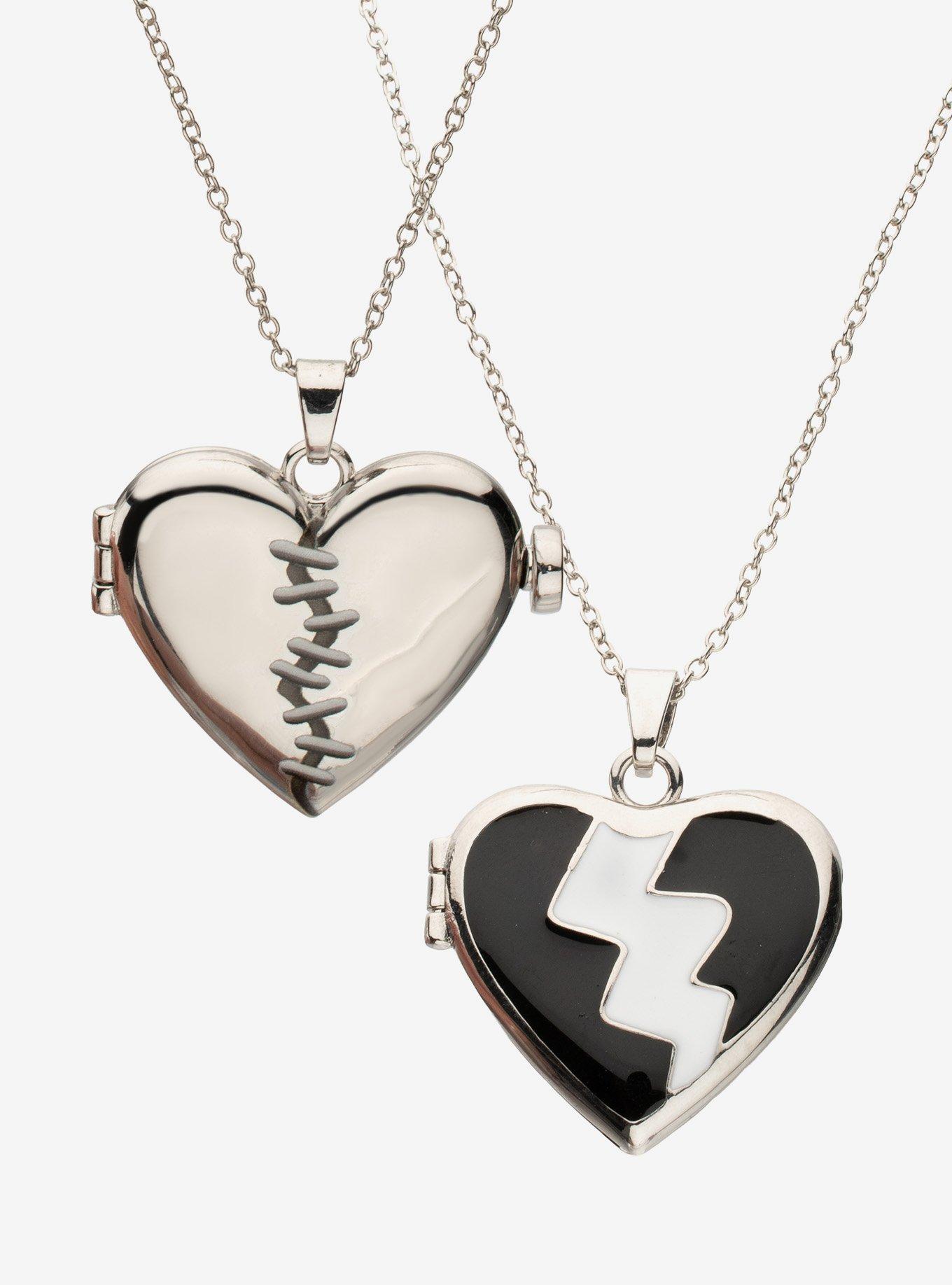 Universal Monsters Frankenstein & The Bride Best Friend Necklace Set, , hi-res