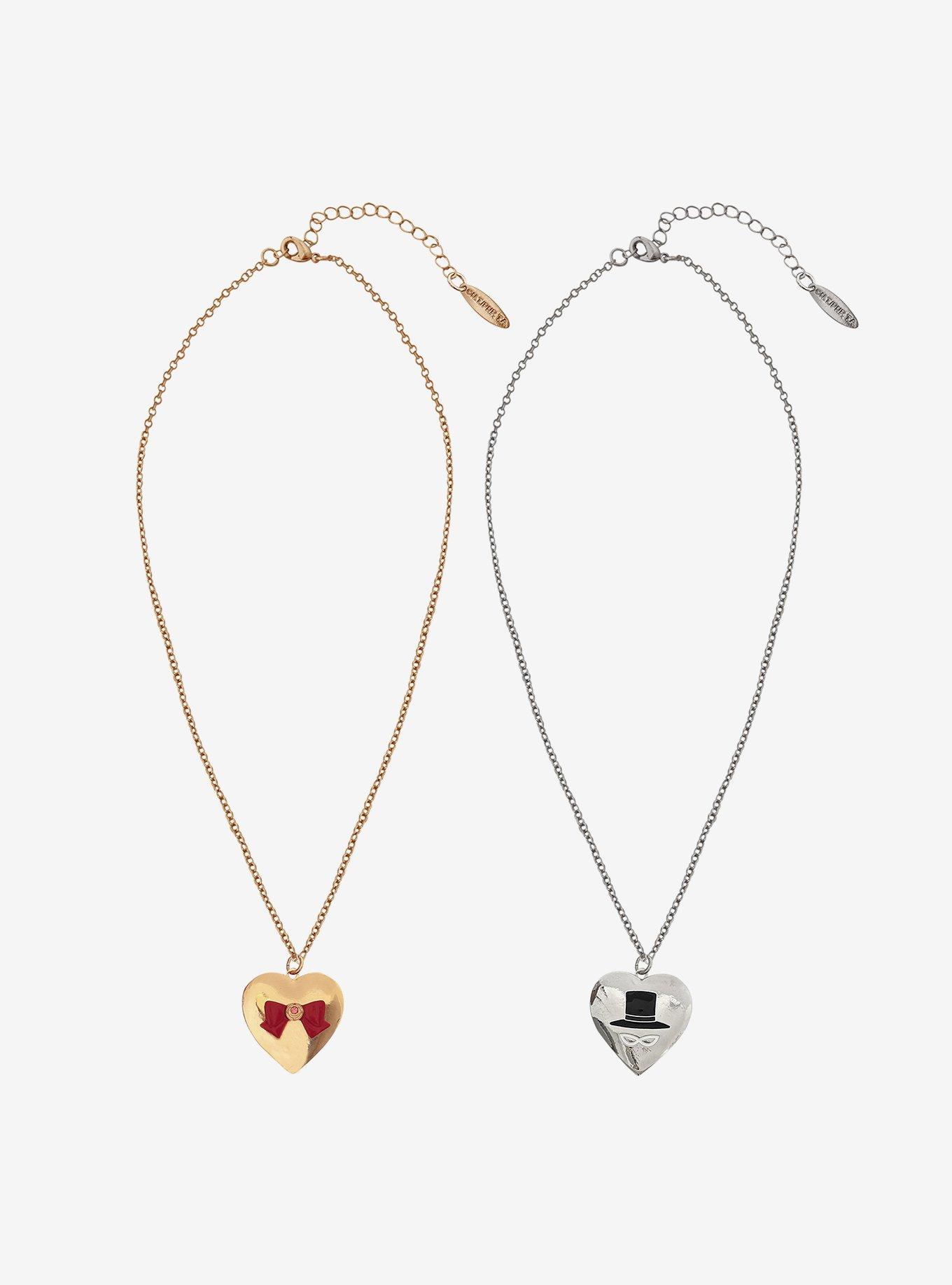 Pretty Guardian Sailor Moon Tuxedo Mask & Sailor Moon Locket Best Friend Necklace Set, , hi-res