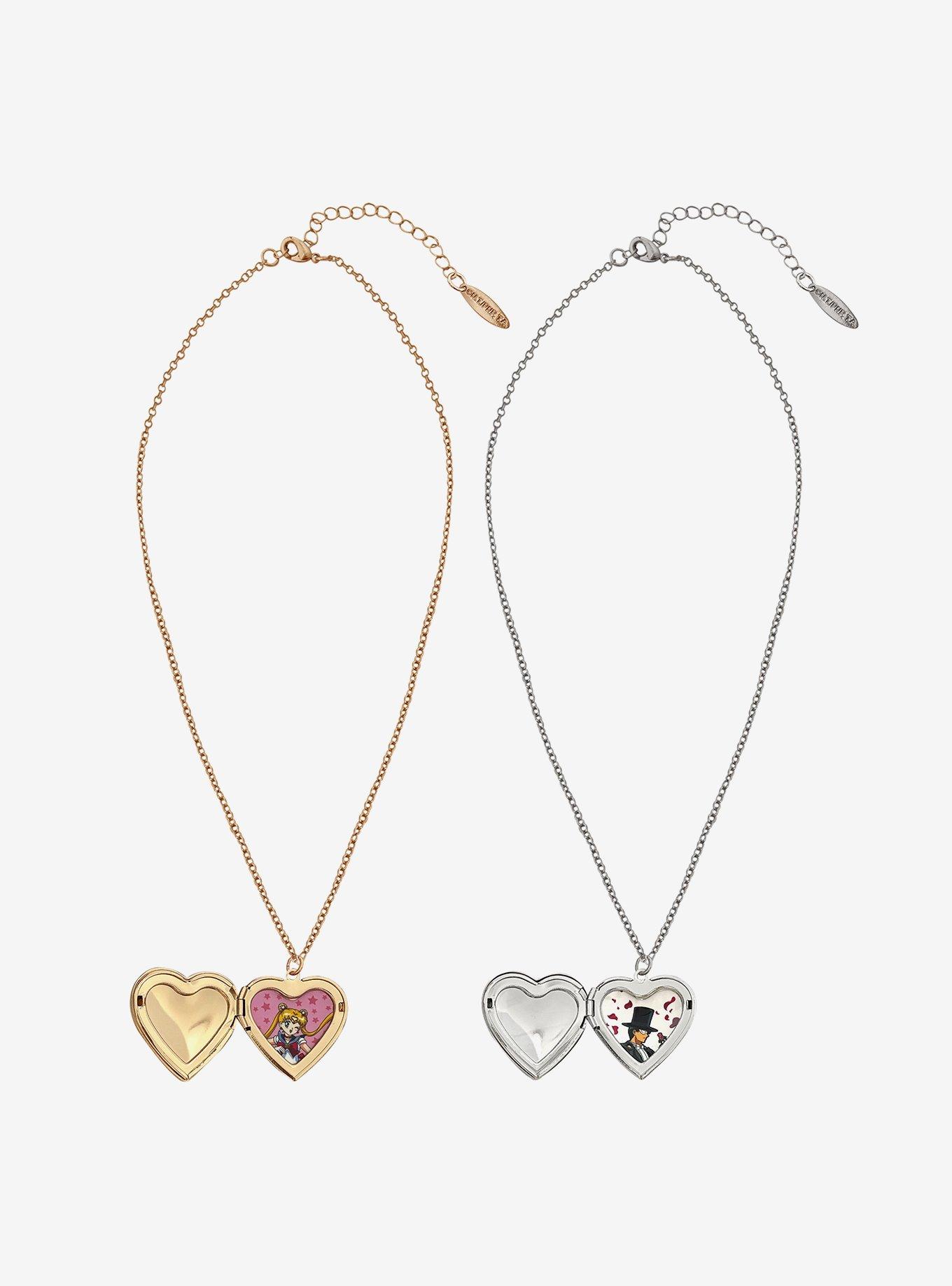 Pretty Guardian Sailor Moon Tuxedo Mask & Sailor Moon Locket Best Friend Necklace Set, , alternate - view 3
