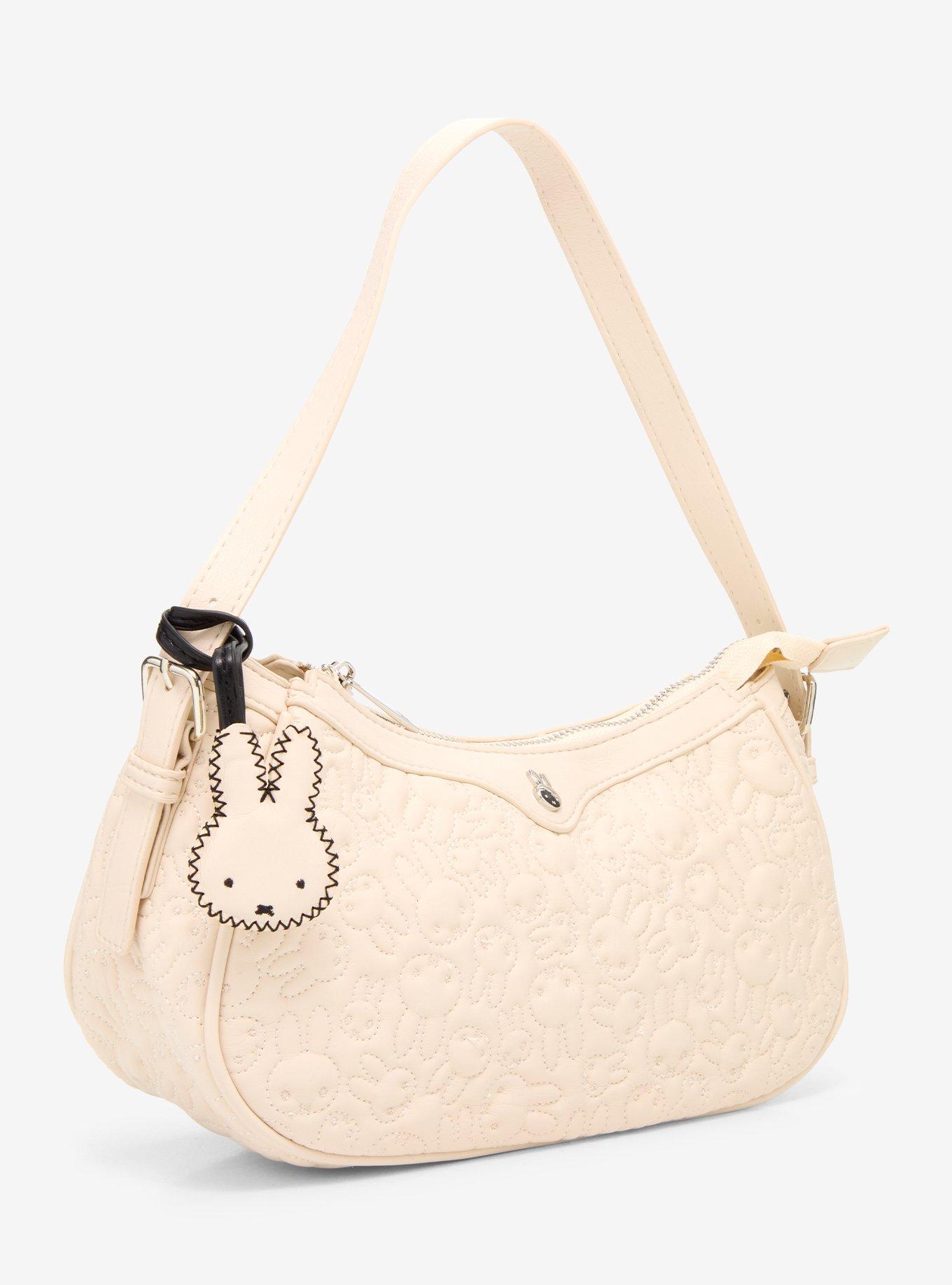 Miffy Allover Embroidered White Shoulder Bag - BoxLunch Exclusive, , hi-res