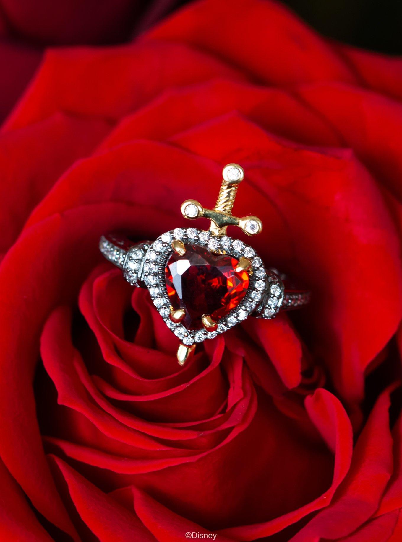 Disney x RockLove Snow White Dagger Heart Ring, SILVER, alternate