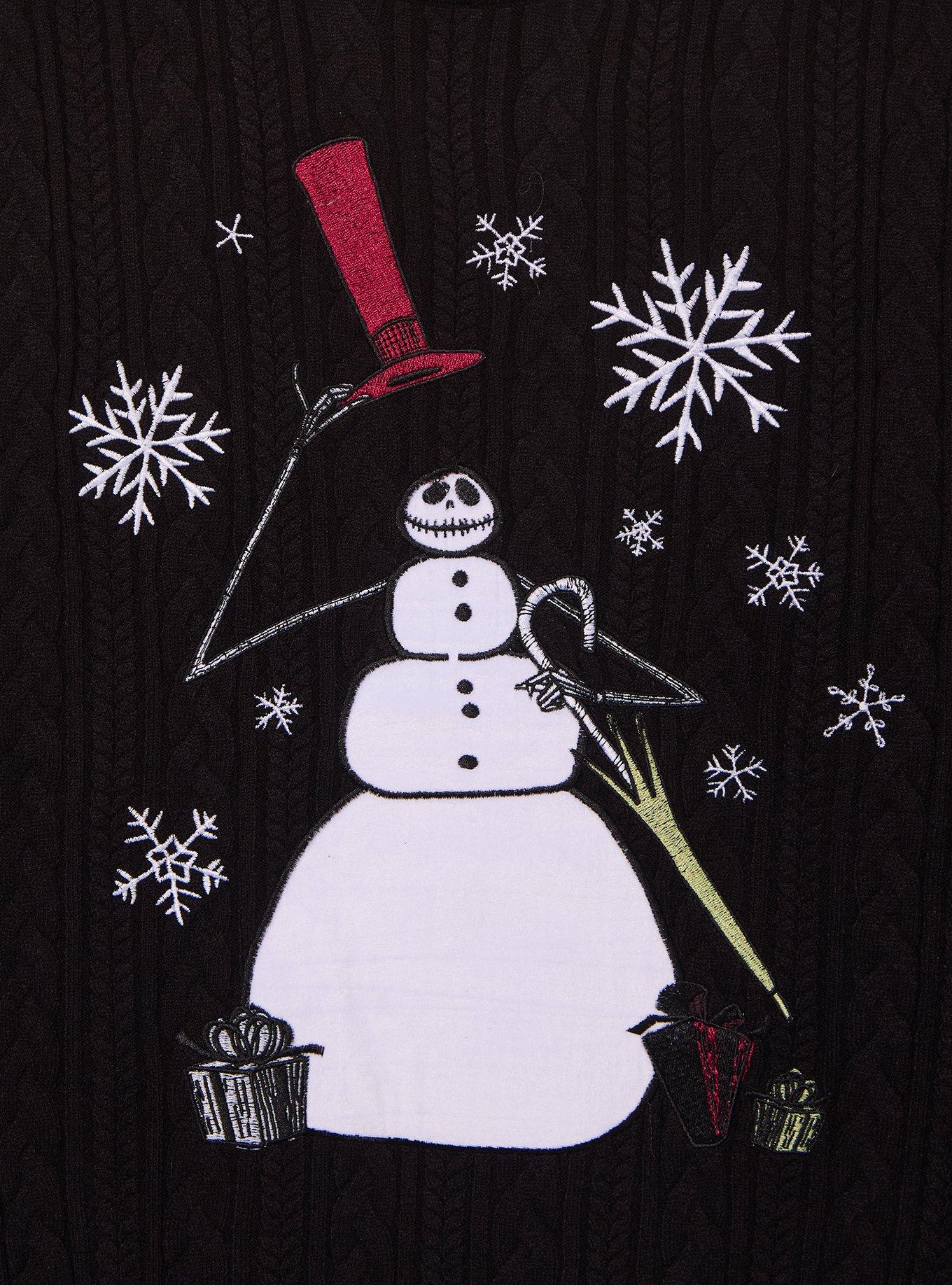 Disney The Nightmare Before Christmas Snowman Jack Skellington Holiday Sweater - BoxLunch Exclusive, BLACK, alternate - view 3