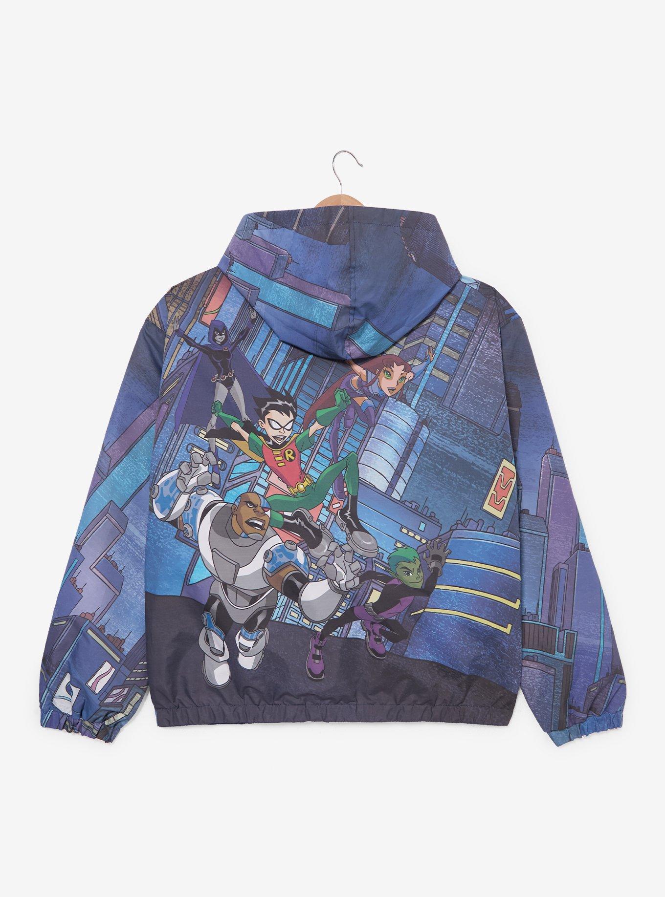 Teen Titans Reversible Windbreaker - BoxLunch Exclusive, BLUE, alternate - view 4