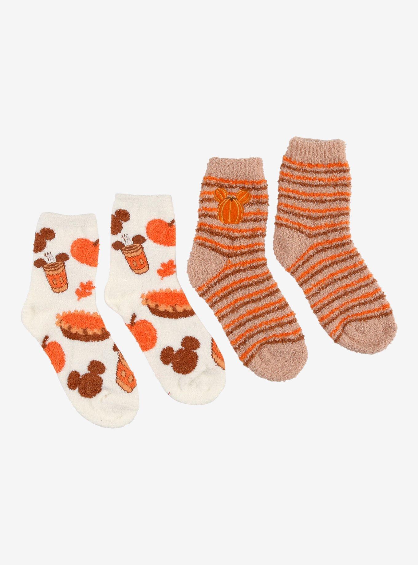 Disney Mickey Mouse Pumpkin Spice Cozy Socks 2 Pair, , hi-res