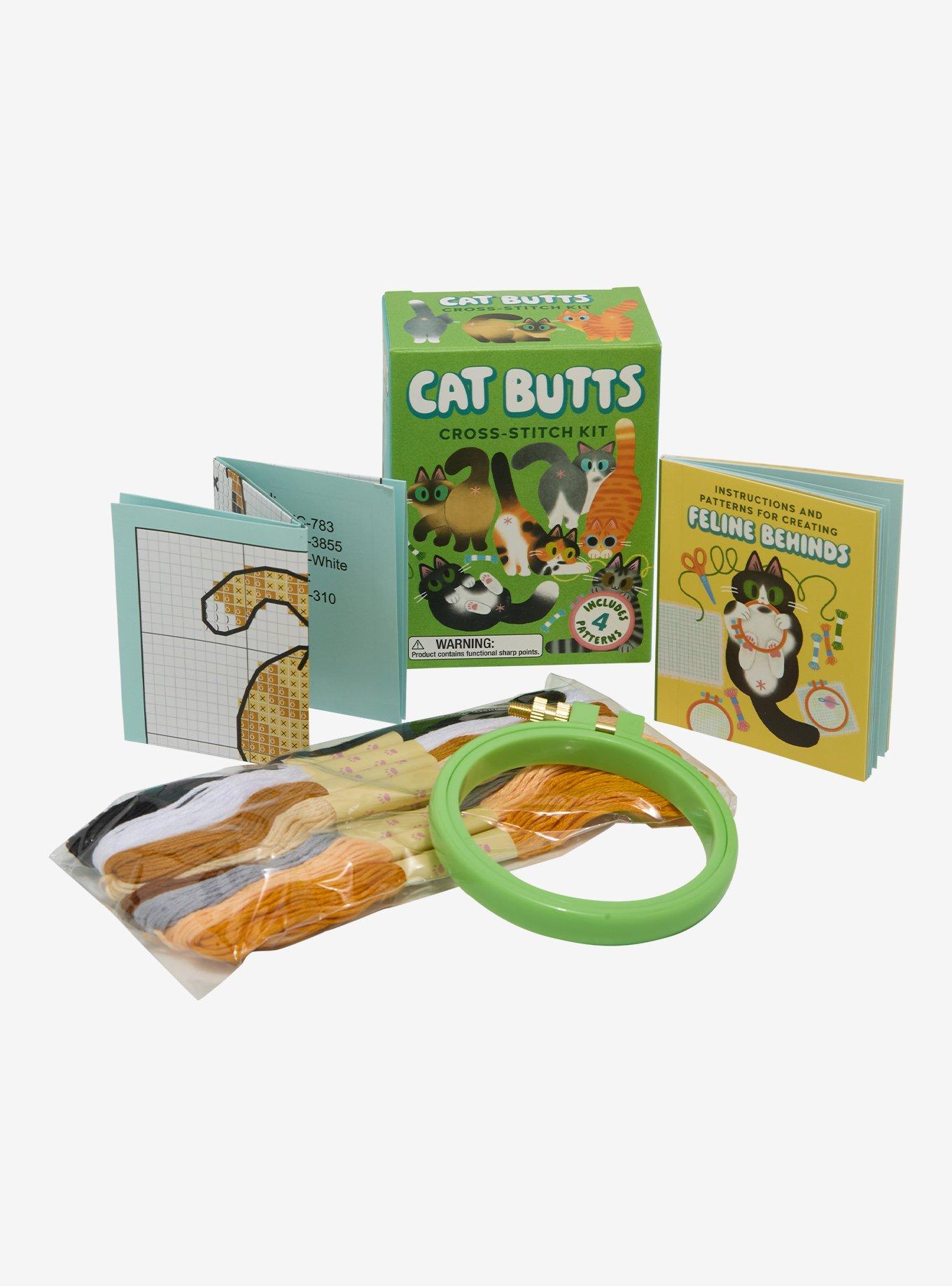 Cat Butts Mini Cross-Stitch Kit, , hi-res