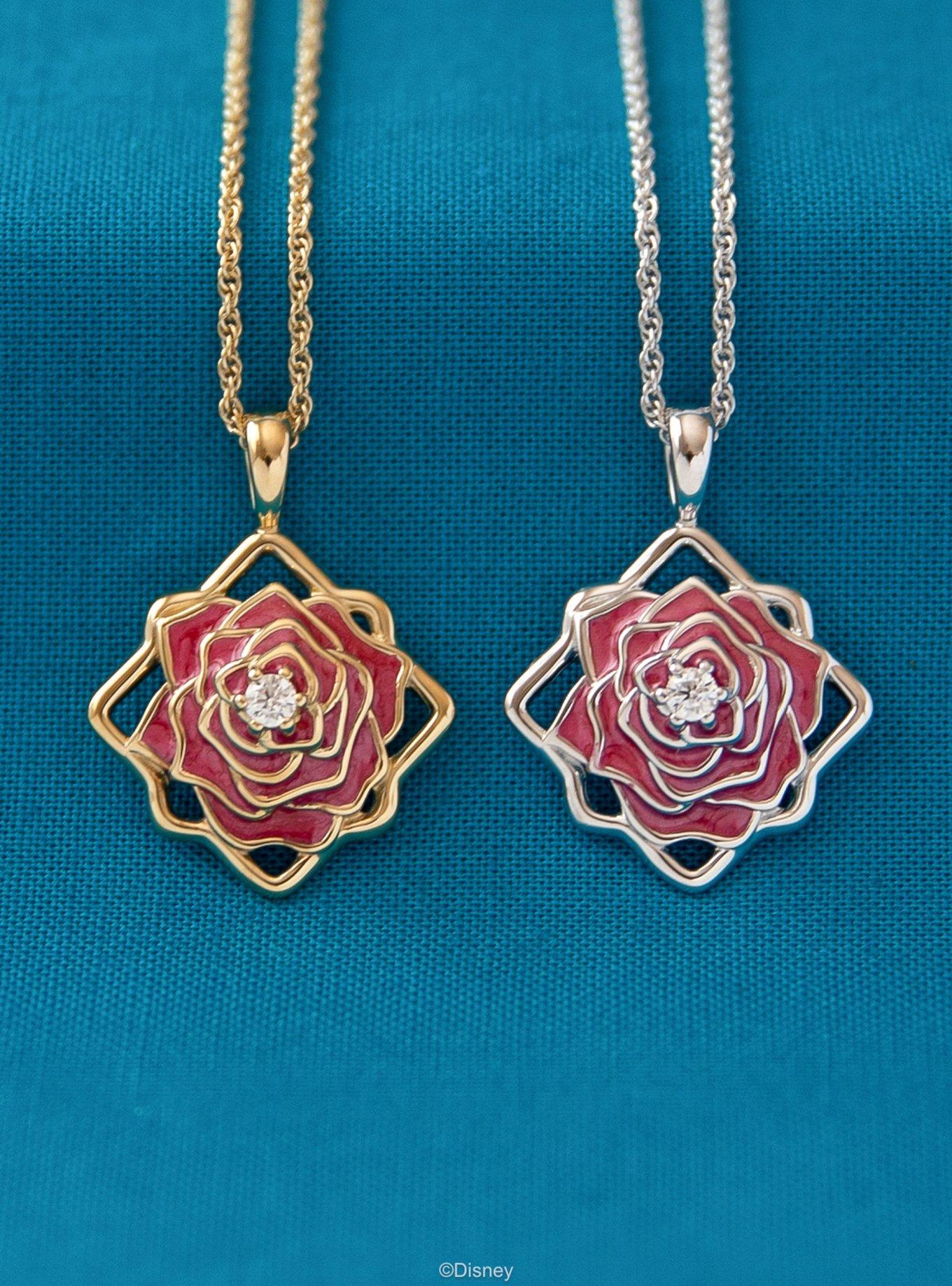 Disney x RockLove Beauty And The Beast Belle Keepsake Gold Plated Necklace, , alternate