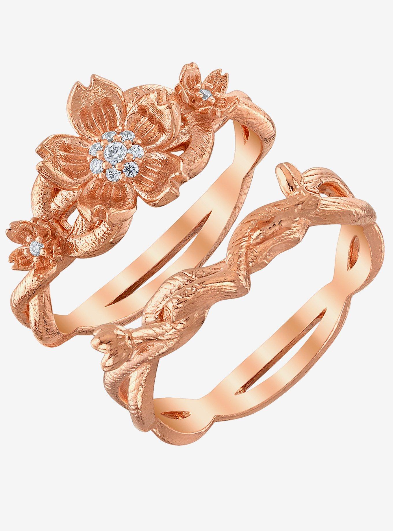 Disney x RockLove Mulan Cherry Blossom Stacker Rings, , hi-res