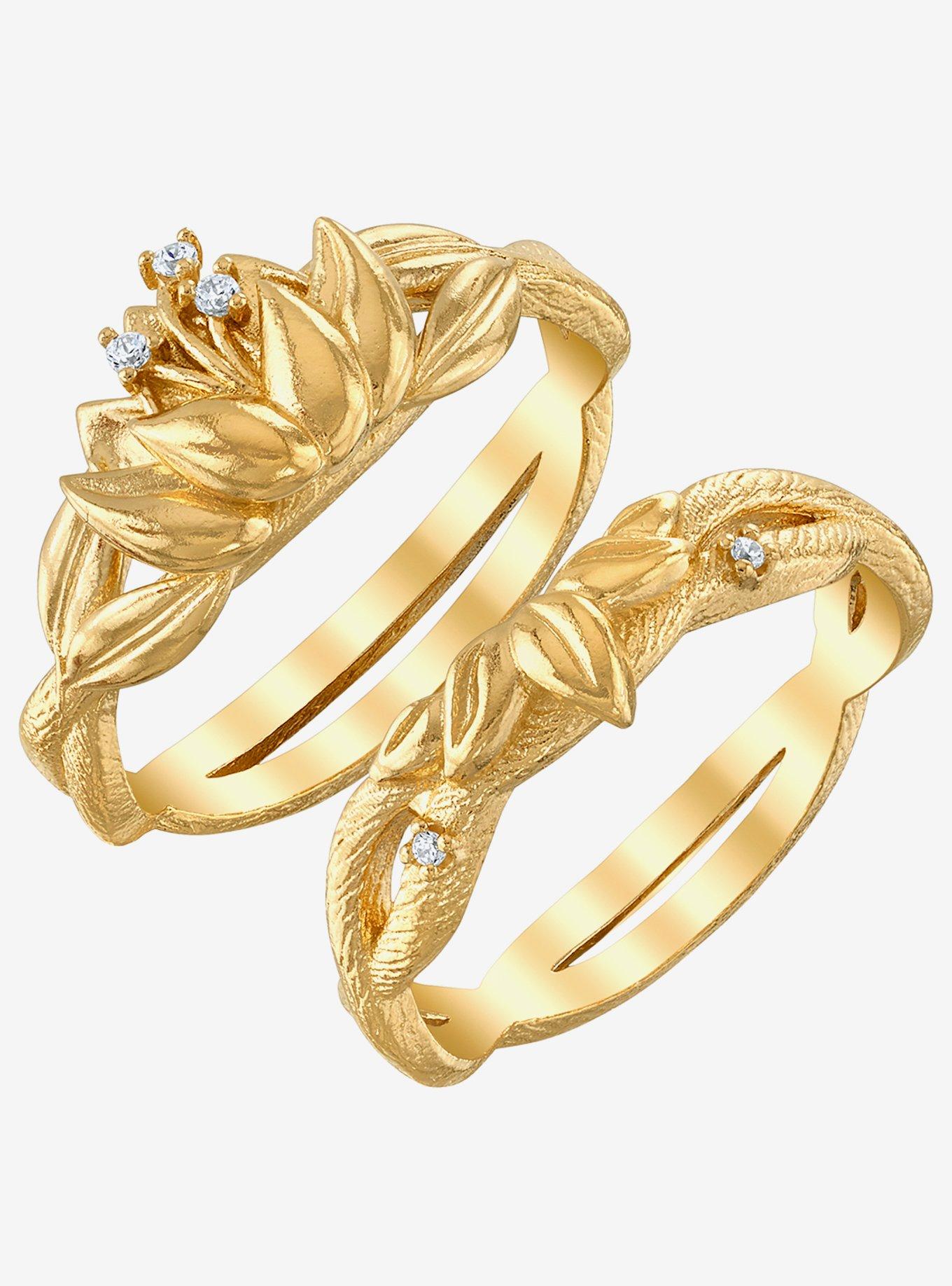 Disney x RockLove The Princess And The Frog Tiana Water Lily Stacker Rings, , hi-res