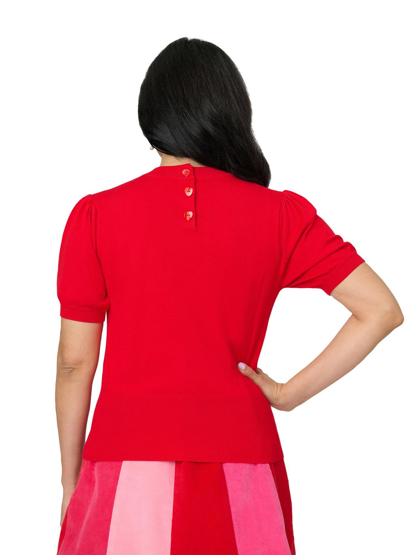 Smak Parlour Red Keyhole Heart Sweater, , hi-res
