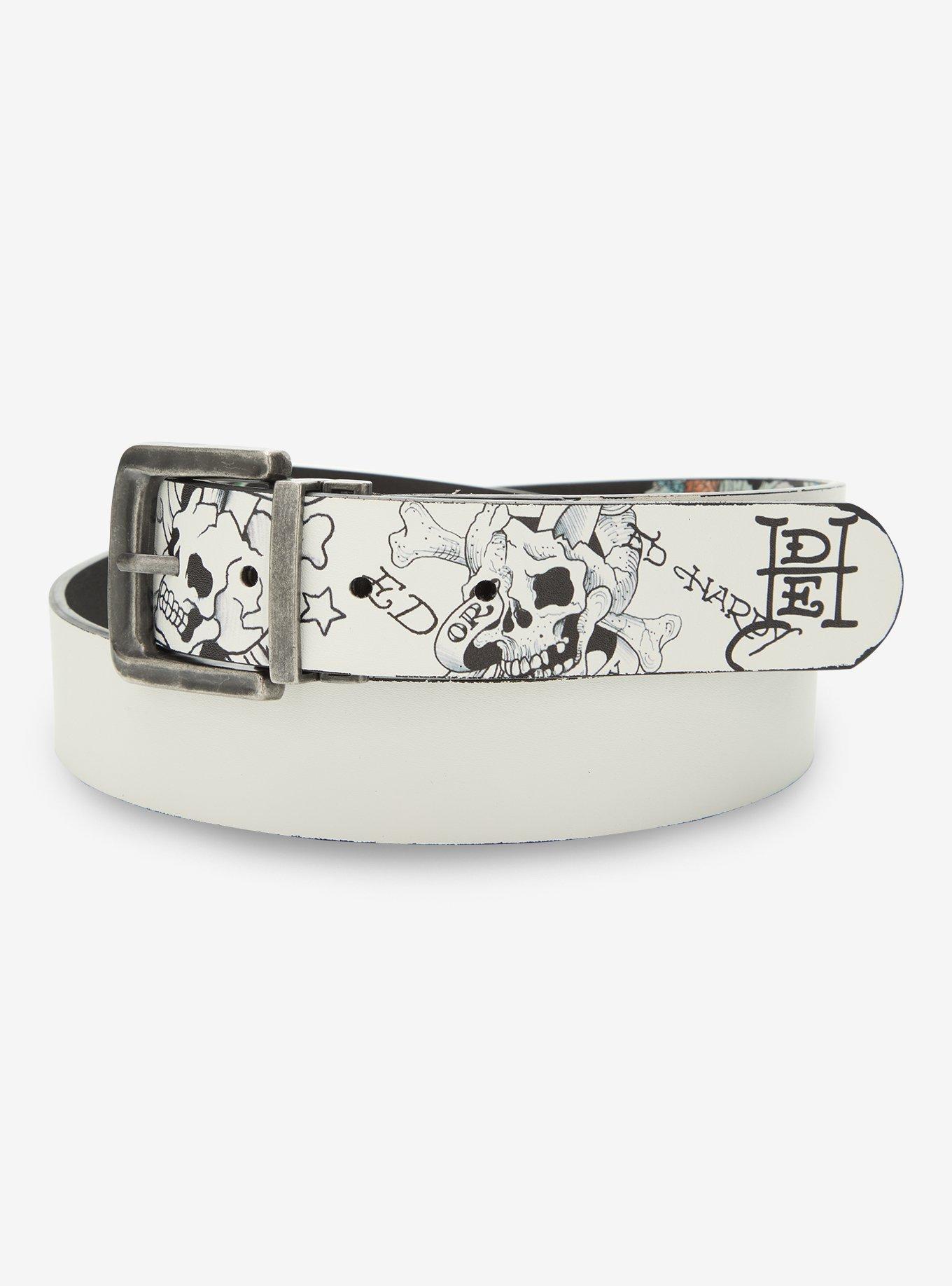 Ed Hardy Skull Fish Reversible Belt, , hi-res