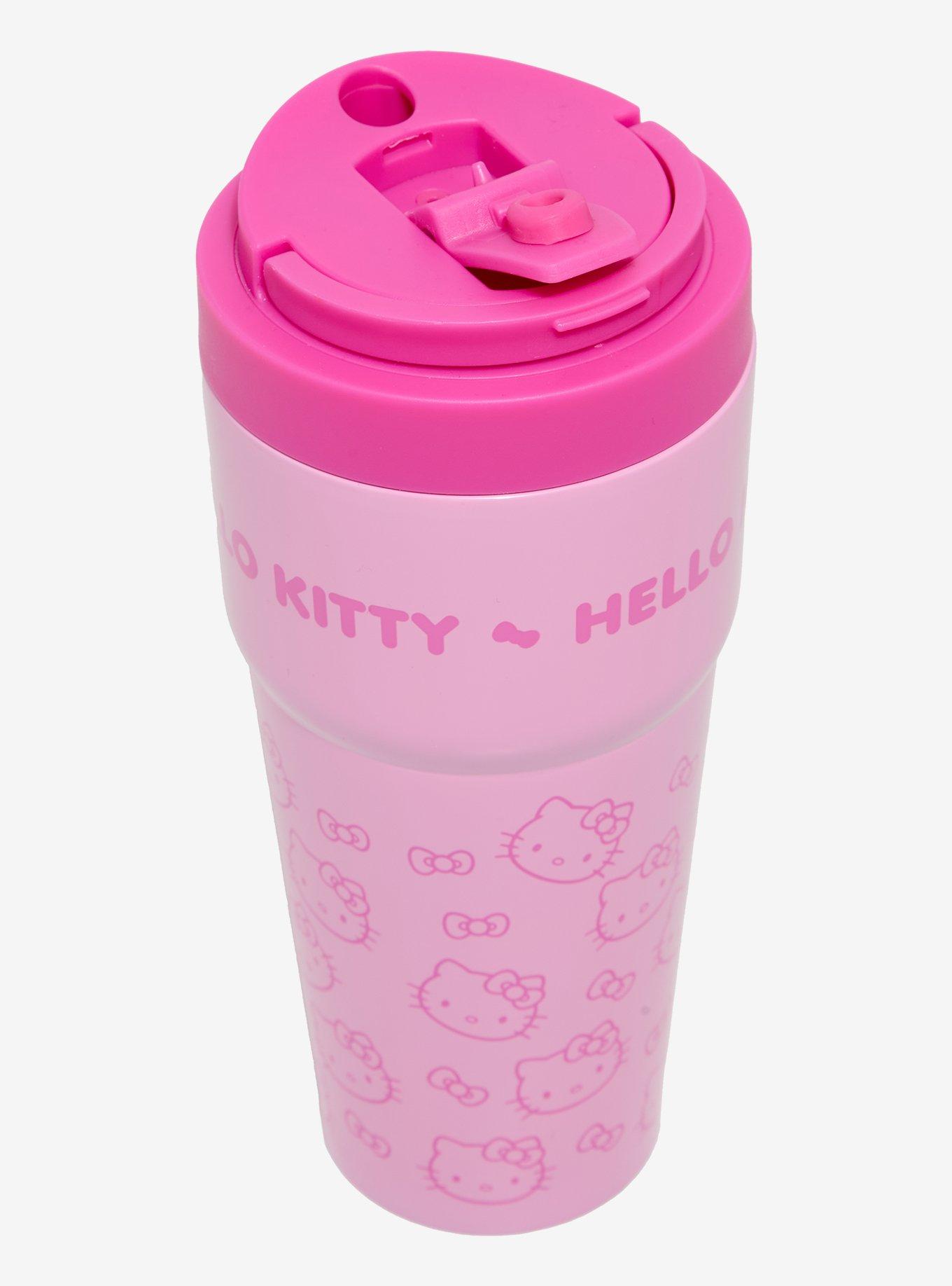 Sanrio Hello Kitty Pink Faces Allover Print Travel Mug, , hi-res