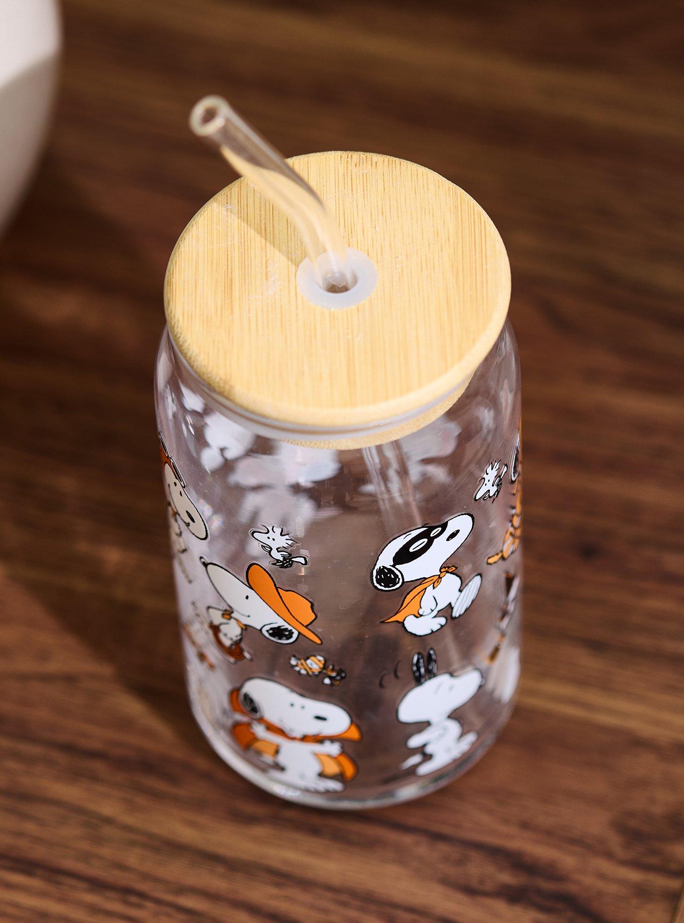 Peanuts Snoopy Halloween Costumes Glass Cup with Straw, , alternate - view 3
