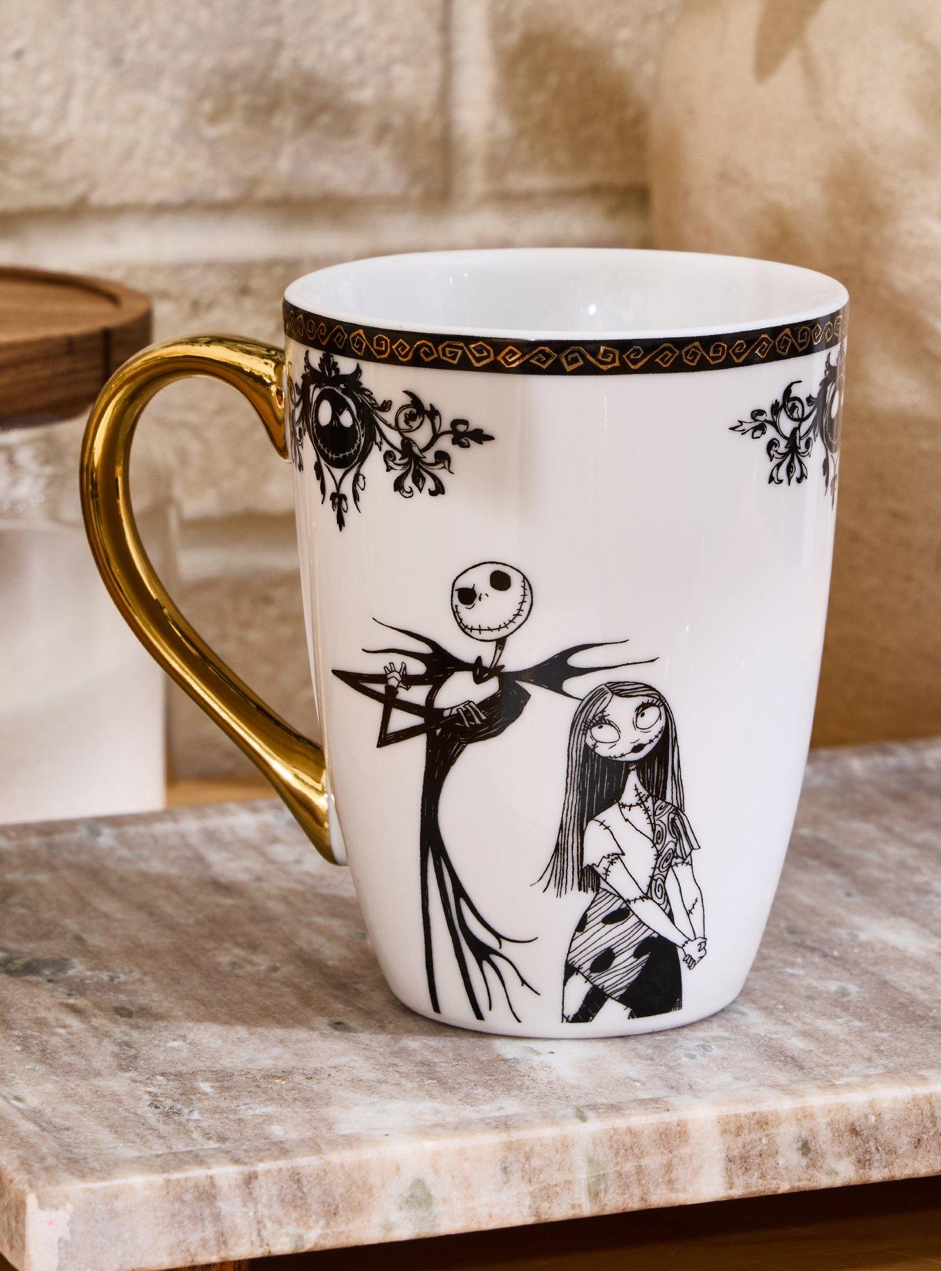 Disney The Nightmare Before Christmas Jack and Sally Gold Handle Mug