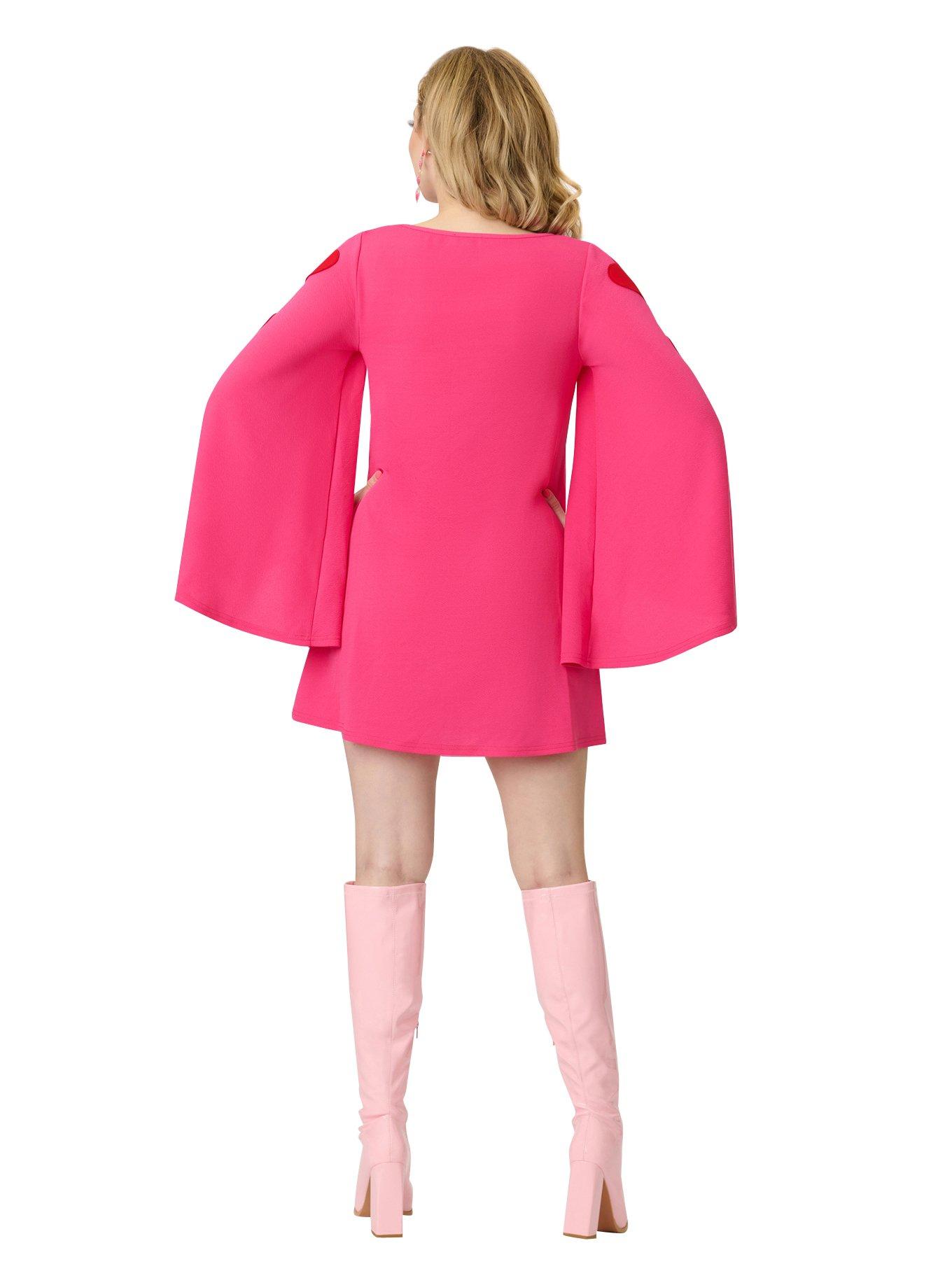 Smak Parlour Hot Pink Heart Cutout Bell Sleeve Mini Dress, , hi-res
