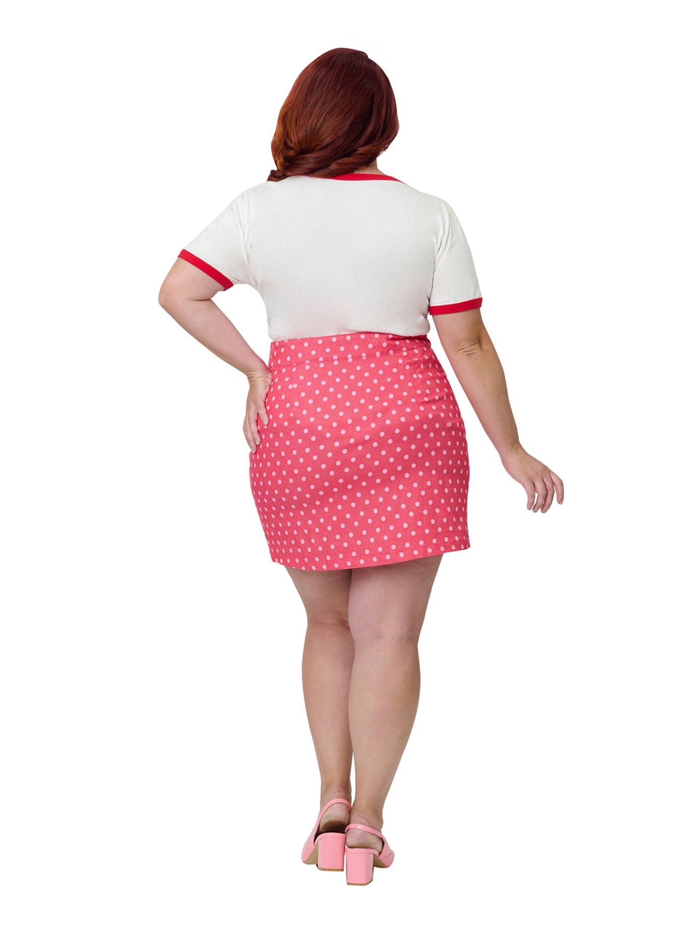 Disney Mickey & Friends Collection by Smak Parlour Plus Size Minnie & Daisy Galentines Mini Skirt, , hi-res