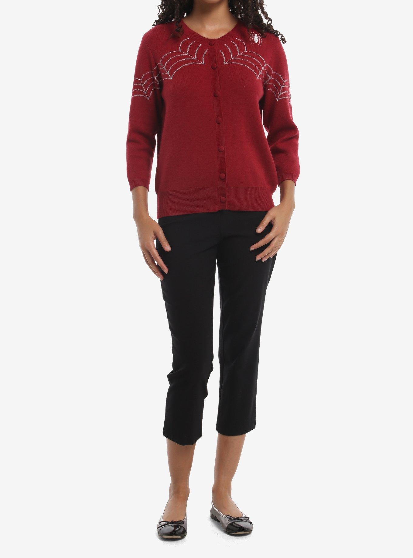 Her Universe Marvel Spider-Man Webs Three-Quarter Sleeve Cardigan Her Universe Exclusive, , hi-res