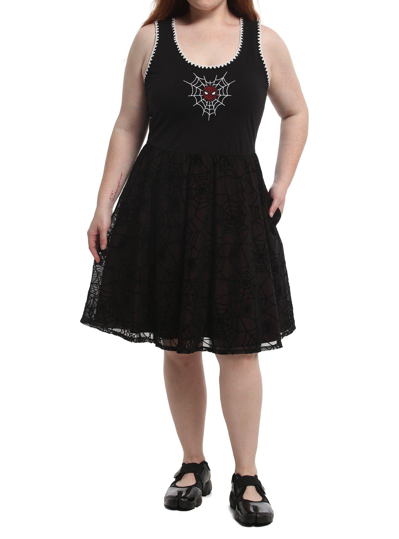 Her Universe Marvel Spider-Man Web Heart Plus Size Dress Her Universe Exclusive, , hi-res