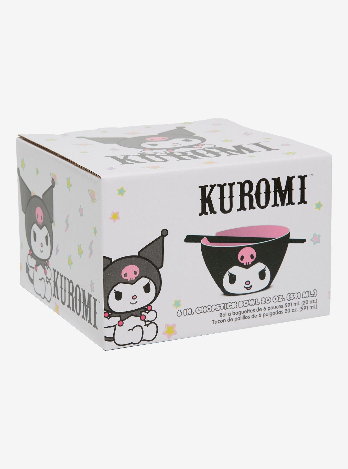Sanrio Kuromi Face Ramen Bowl with Chopsticks, , alternate