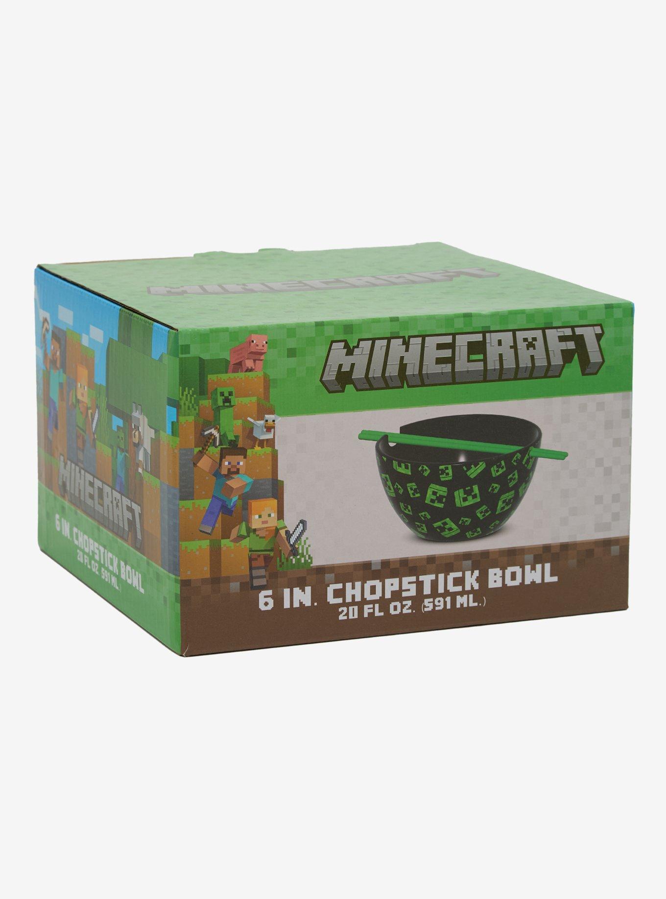 Minecraft Creeper Allover Print Ramen Bowl with Chopsticks, , alternate