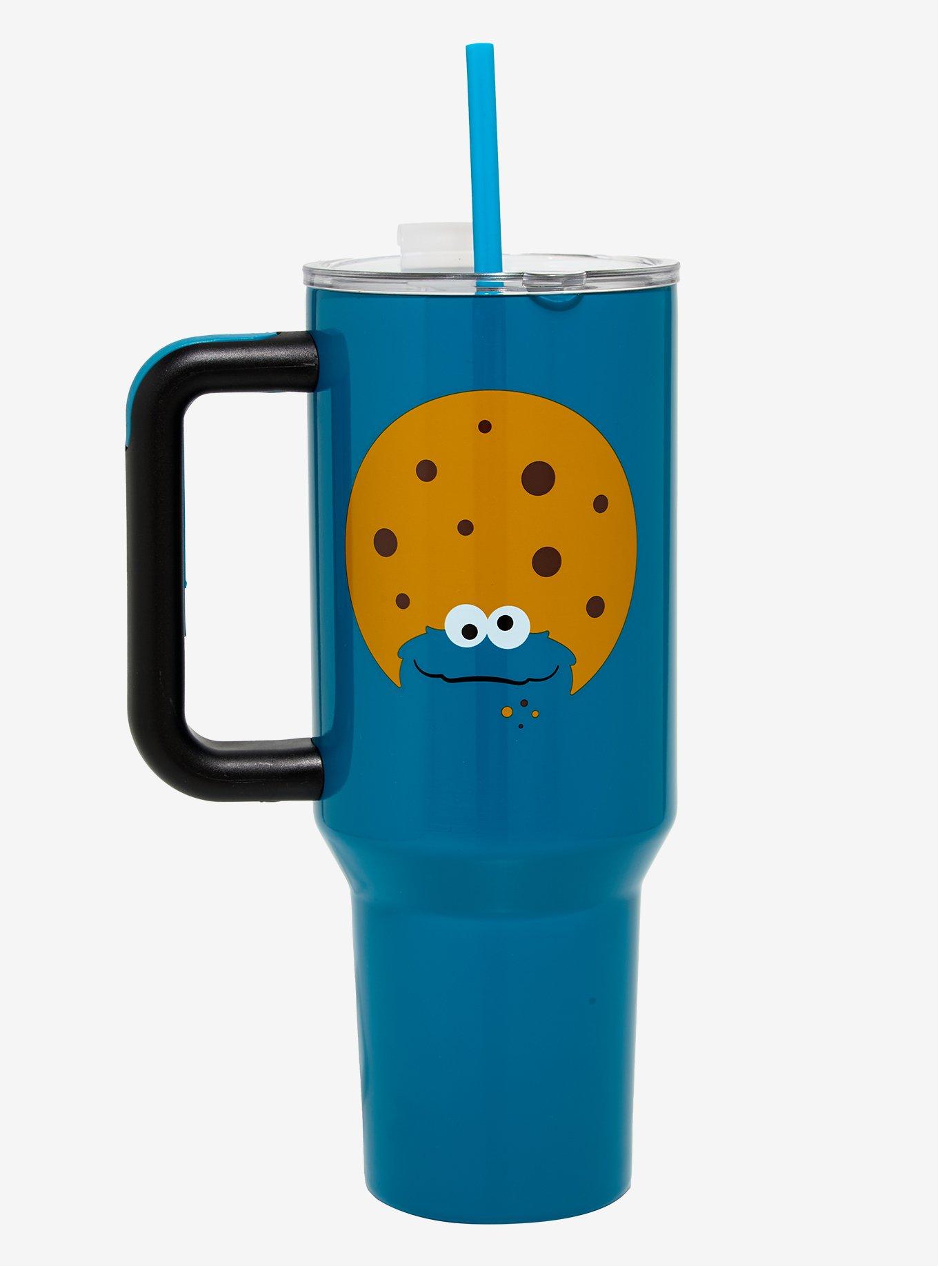 Sesame Street Cookie Monster Face Straw Tumbler with Handle, , hi-res