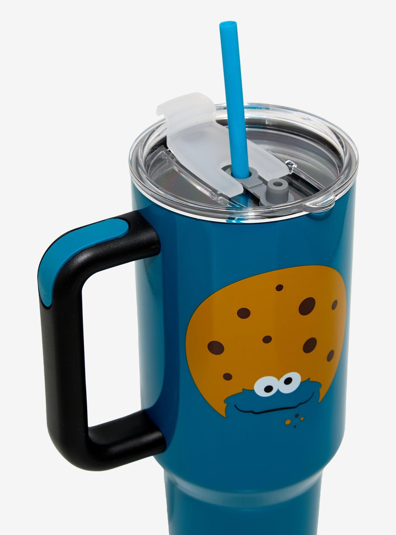 Sesame Street Cookie Monster Face Straw Tumbler with Handle, , alternate