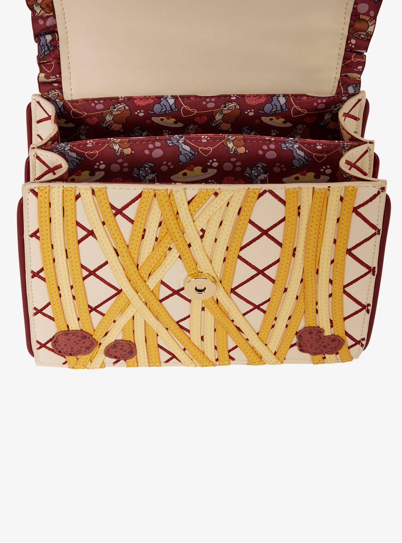 Loungefly Disney Lady and The Tramp Spaghetti Dinner Crossbody Bag, , alternate - view 3