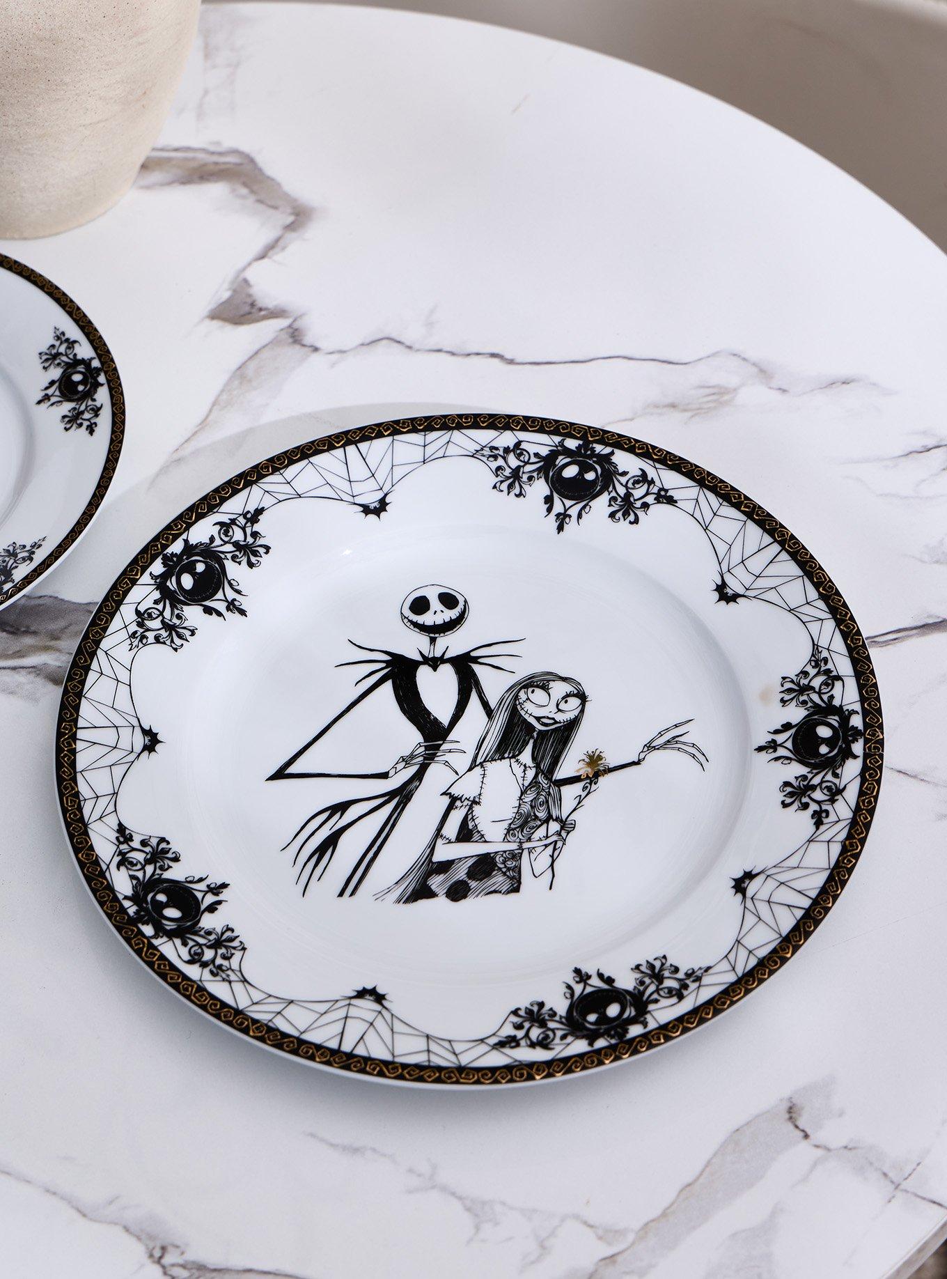 Disney The Nightmare Before Christmas Jack and Sally Tonal Dinner Plate, , alternate - view 3