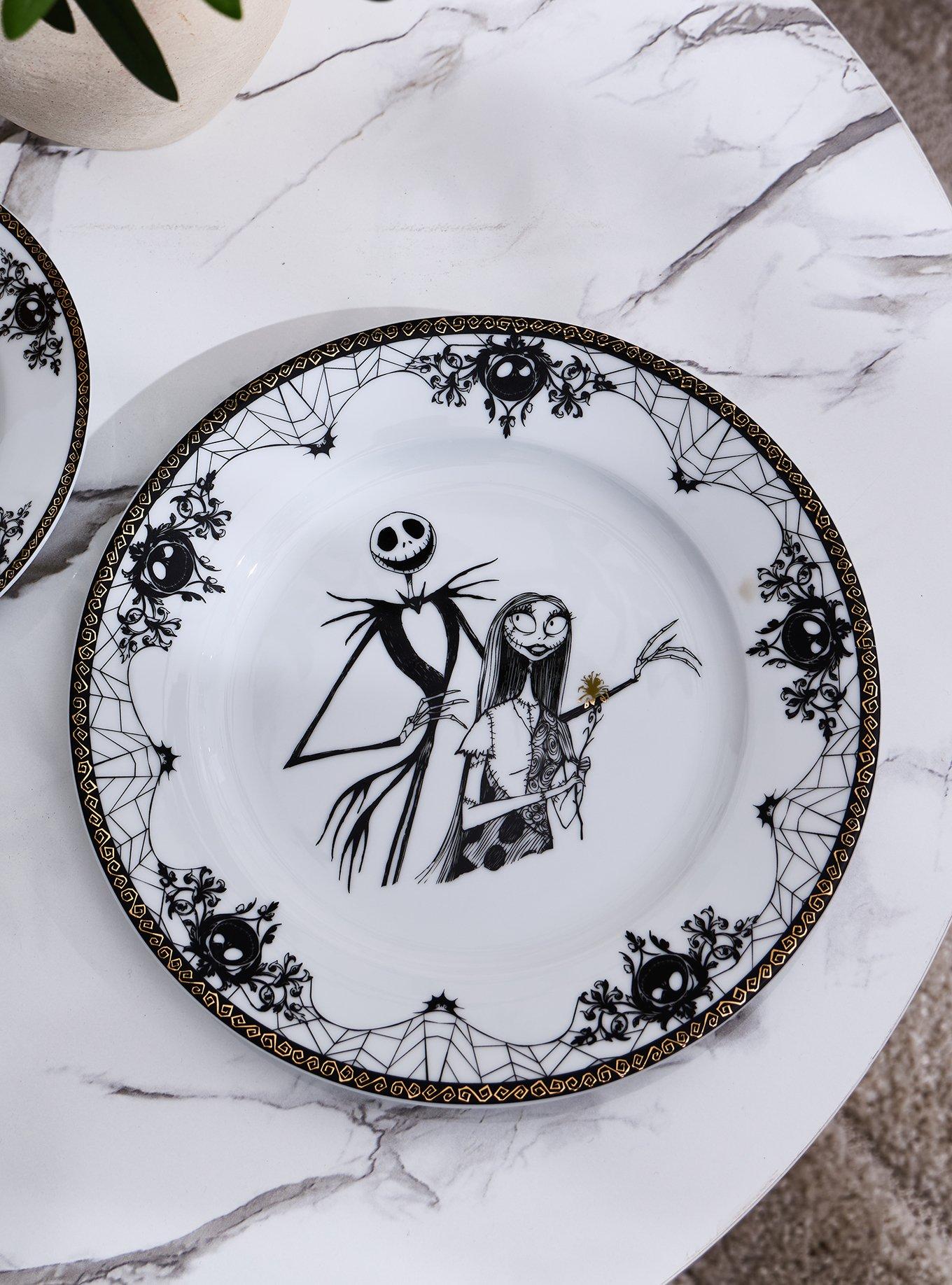 Disney The Nightmare Before Christmas Jack and Sally Tonal Dinner Plate, , alternate - view 4