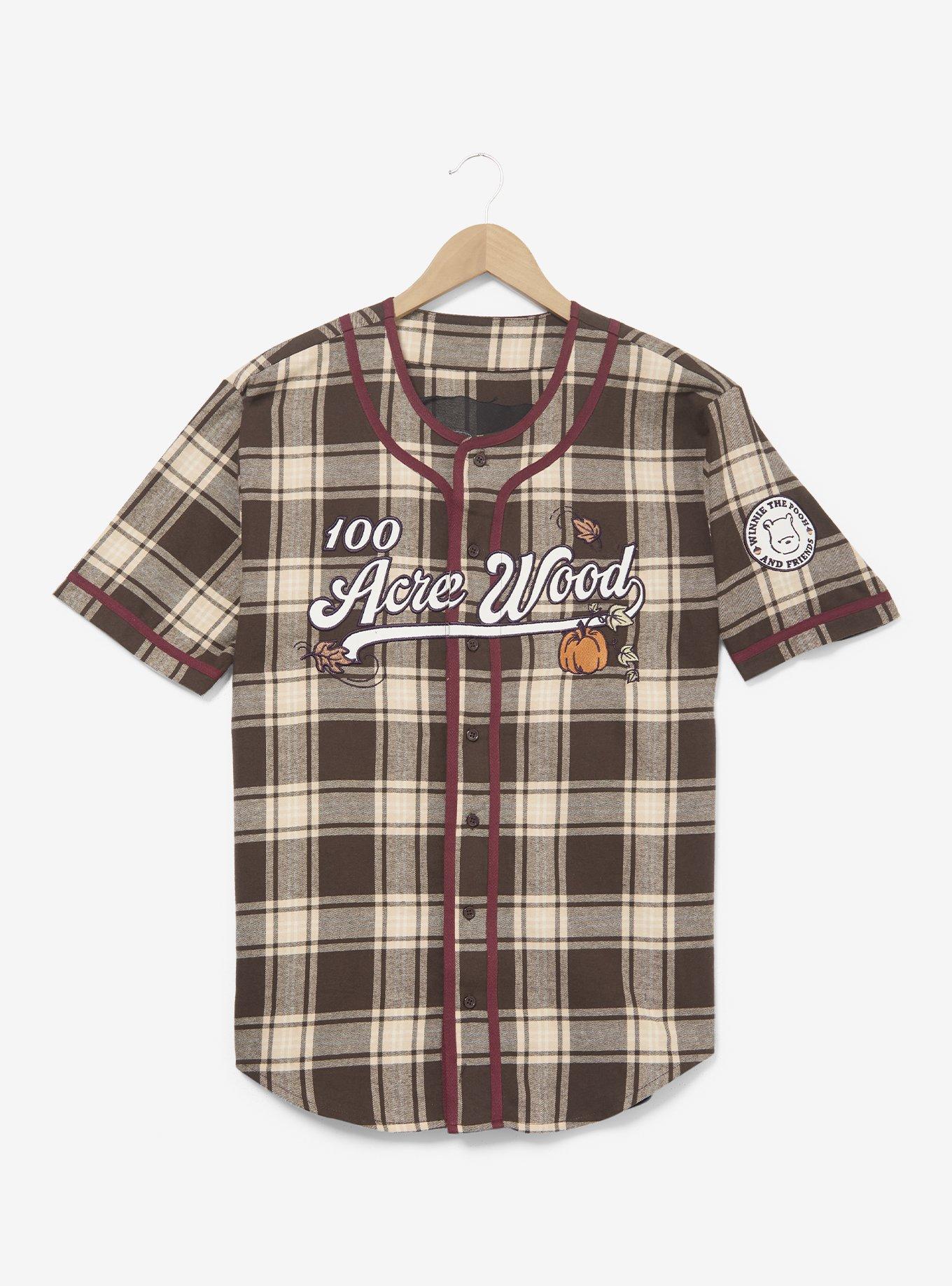 Disney Winnie the Pooh Hundred Acre Wood Plaid Jersey - BoxLunch Exclusive, DARK RED, alternate - view 3