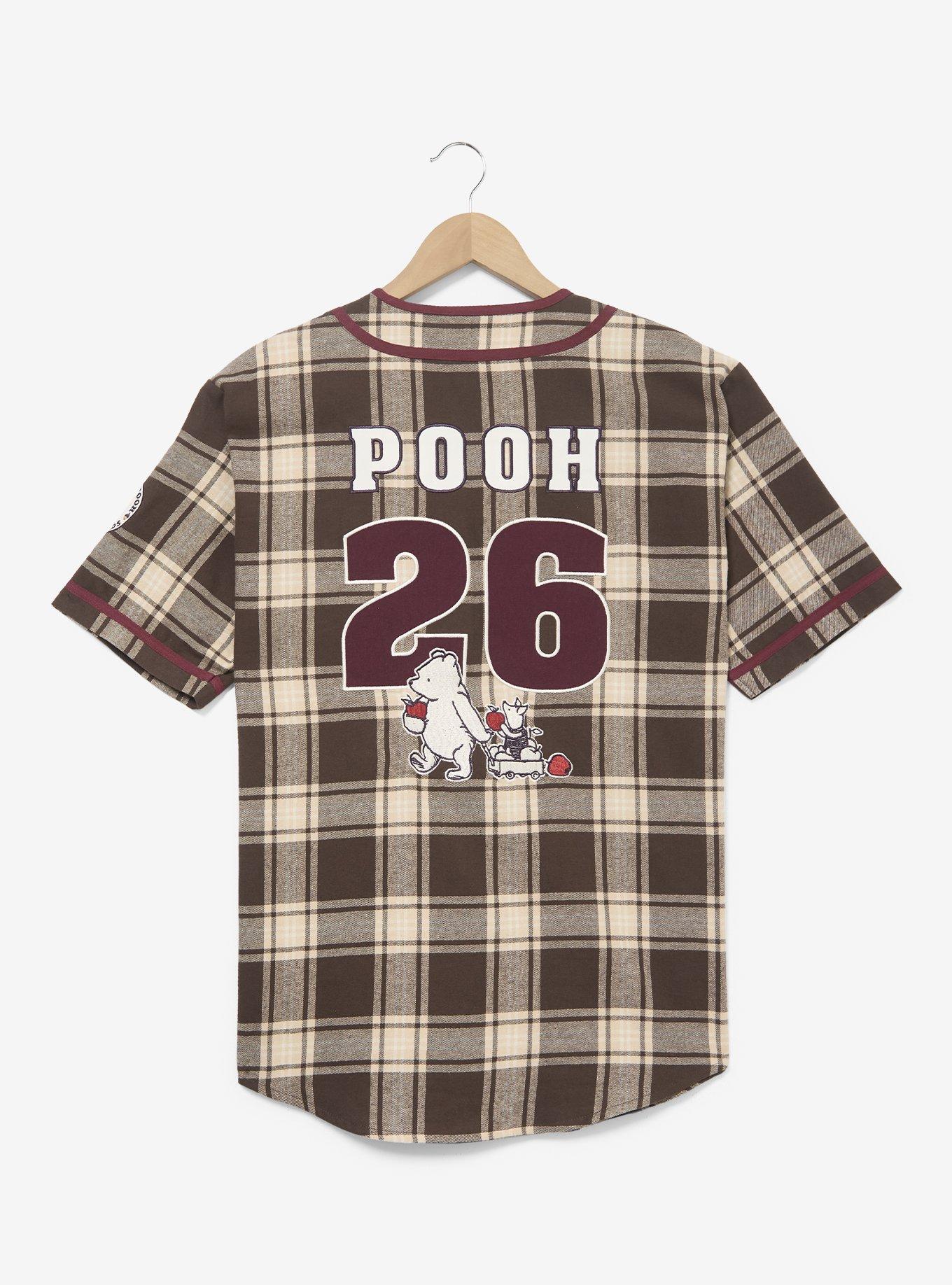 Disney Winnie the Pooh Hundred Acre Wood Plaid Jersey - BoxLunch Exclusive, DARK RED, alternate - view 4