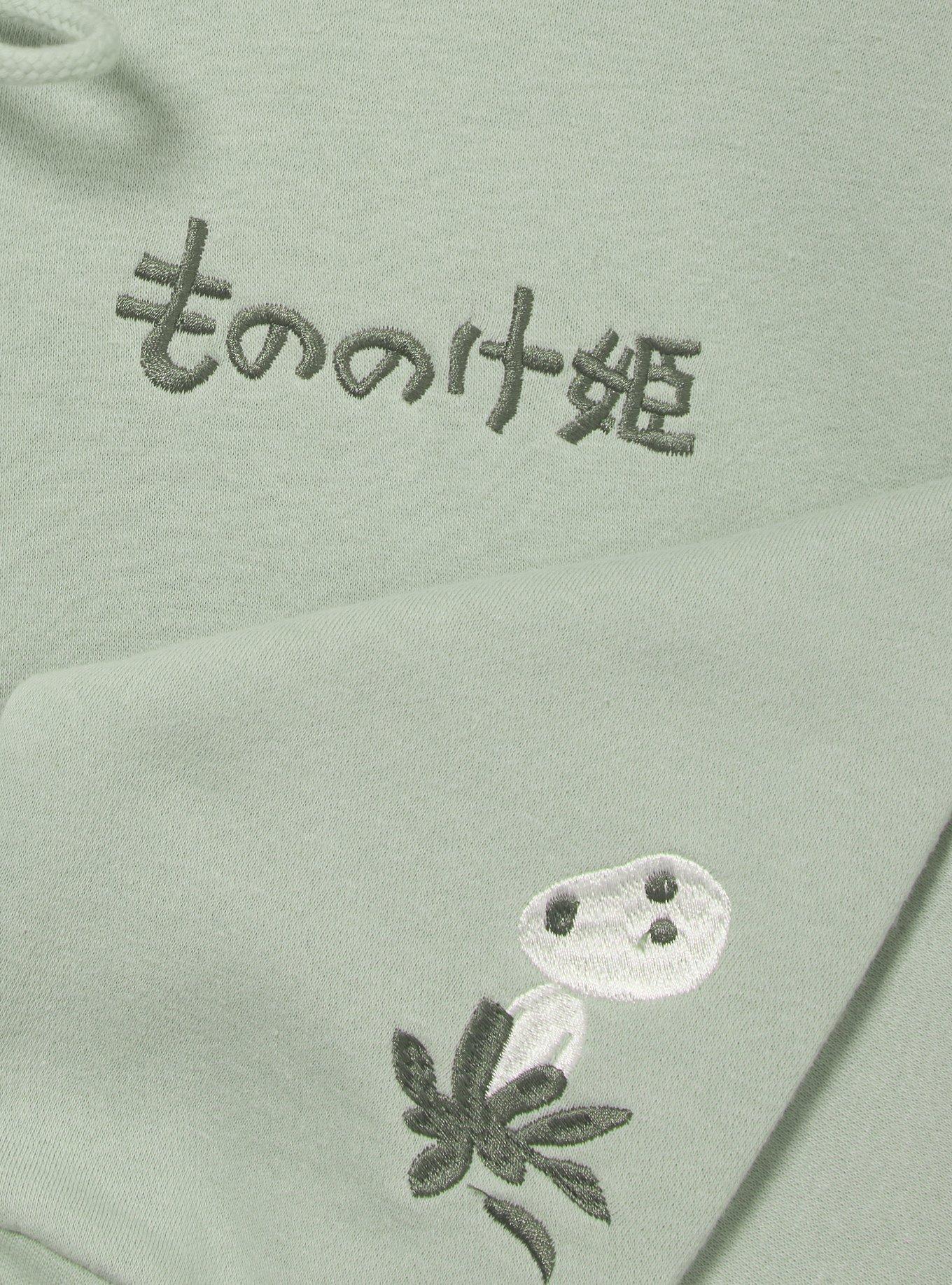 Studio Ghibli&reg; Princess Mononoke Embroidered Kodama Tonal Zippered Hoodie - BoxLunch Exclusive, GREEN, alternate - view 6