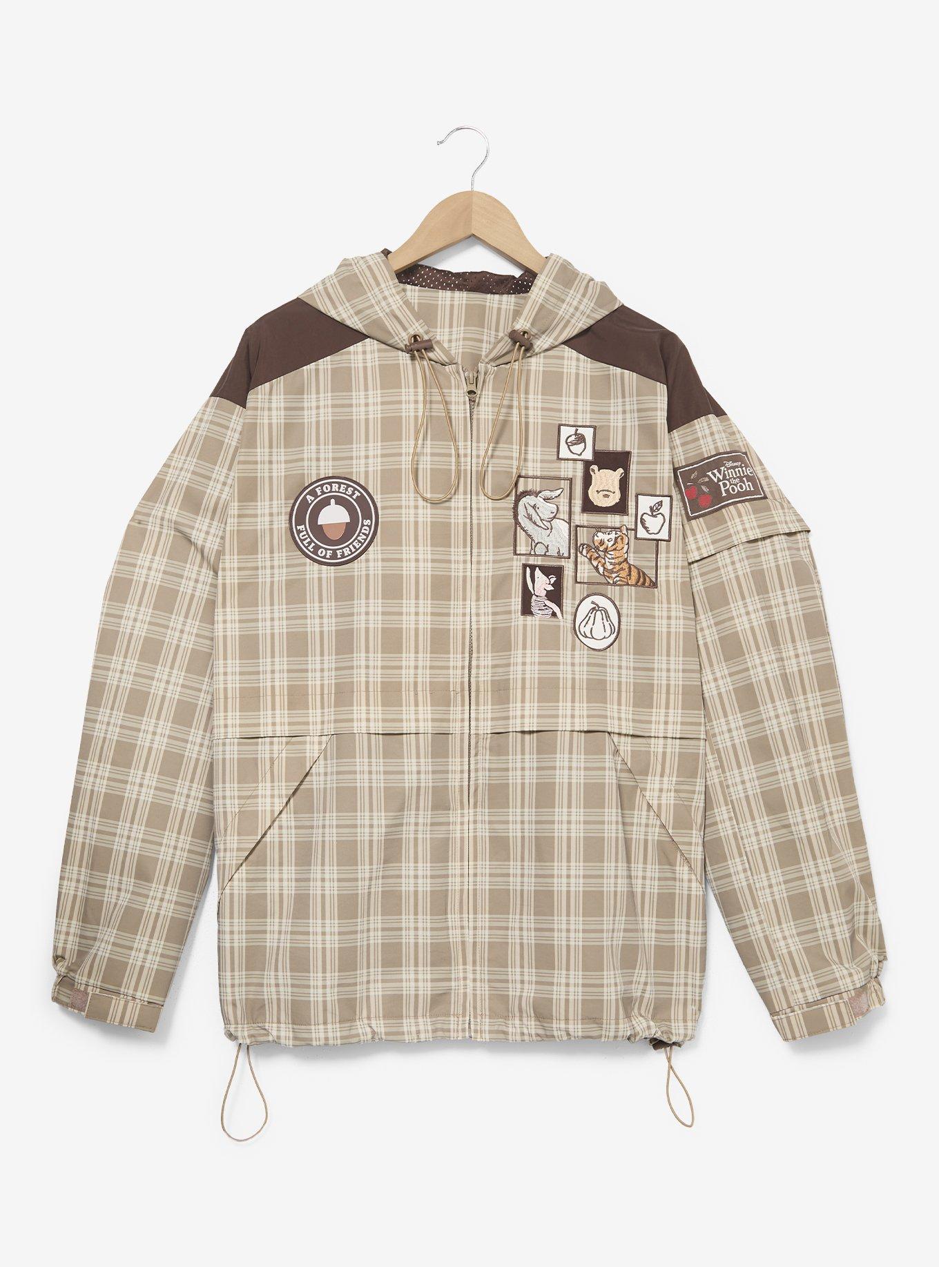 Disney Winnie the Pooh Hundred Acre Wood Plaid Windbreaker - BoxLunch Exclusive, DARK RED, alternate - view 3