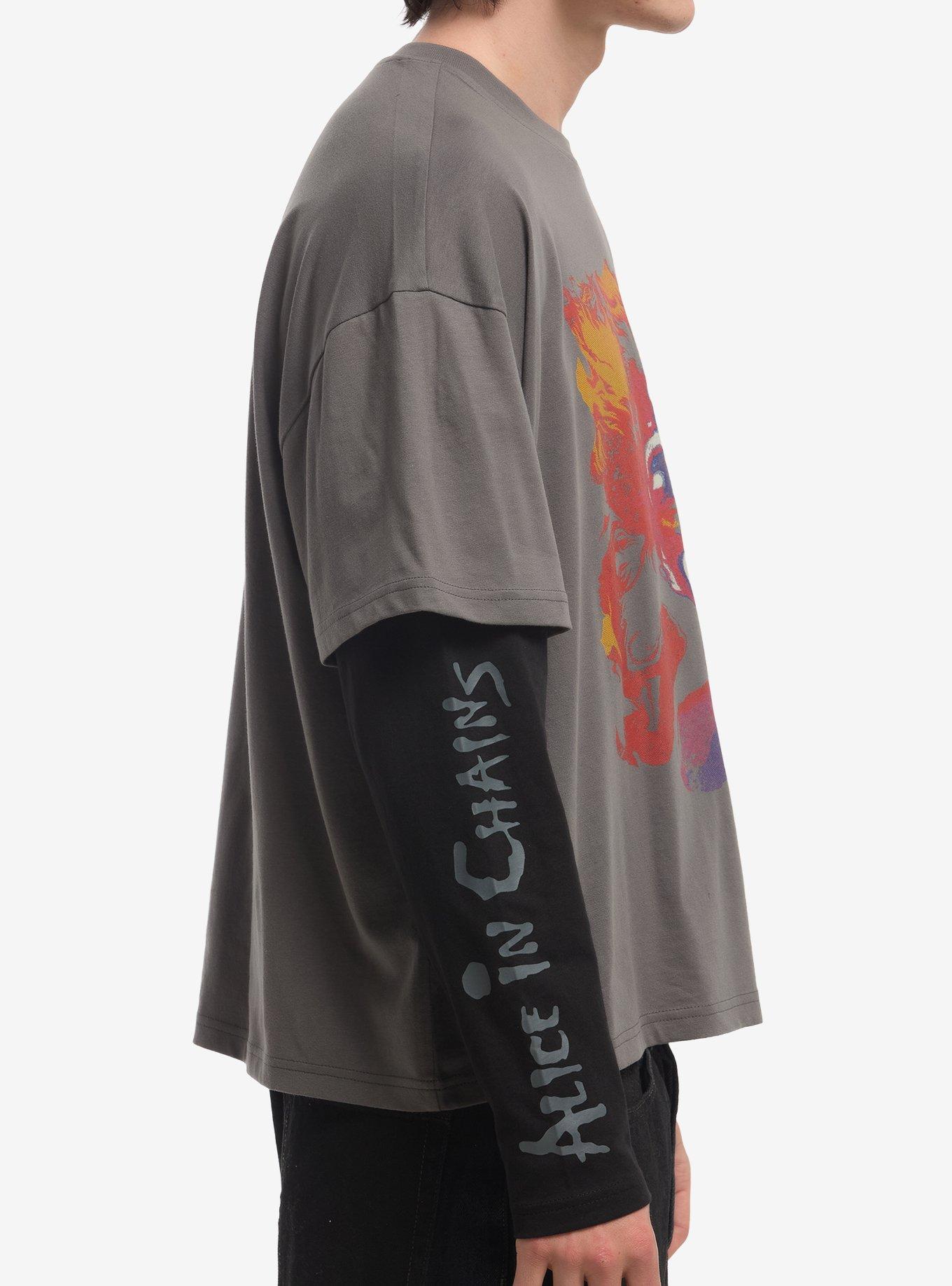 Alice In Chains Face Twofer Long-Sleeve T-Shirt, CHARCOAL, alternate