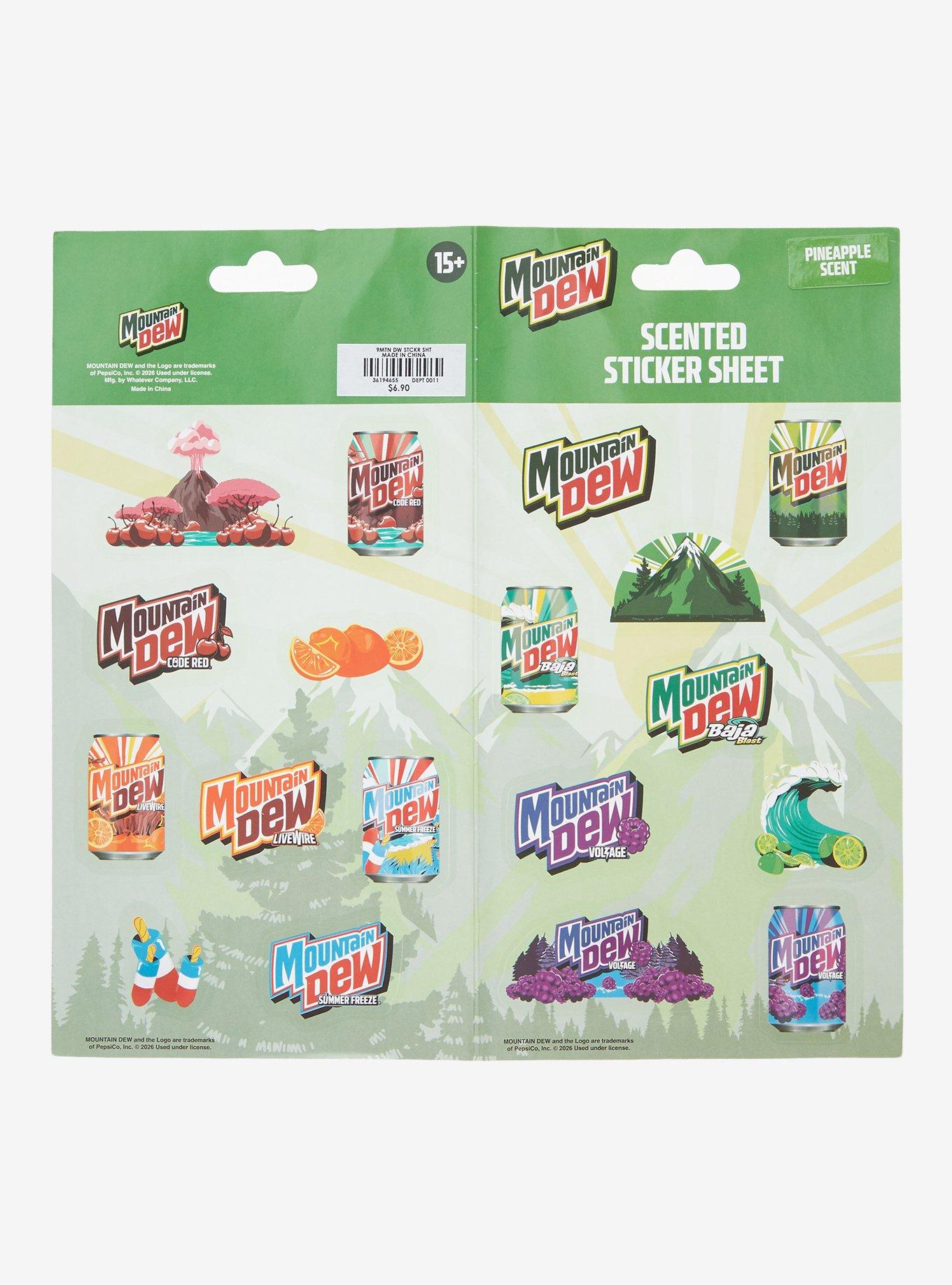 Mountain Dew Scented Sticker Sheet, , hi-res