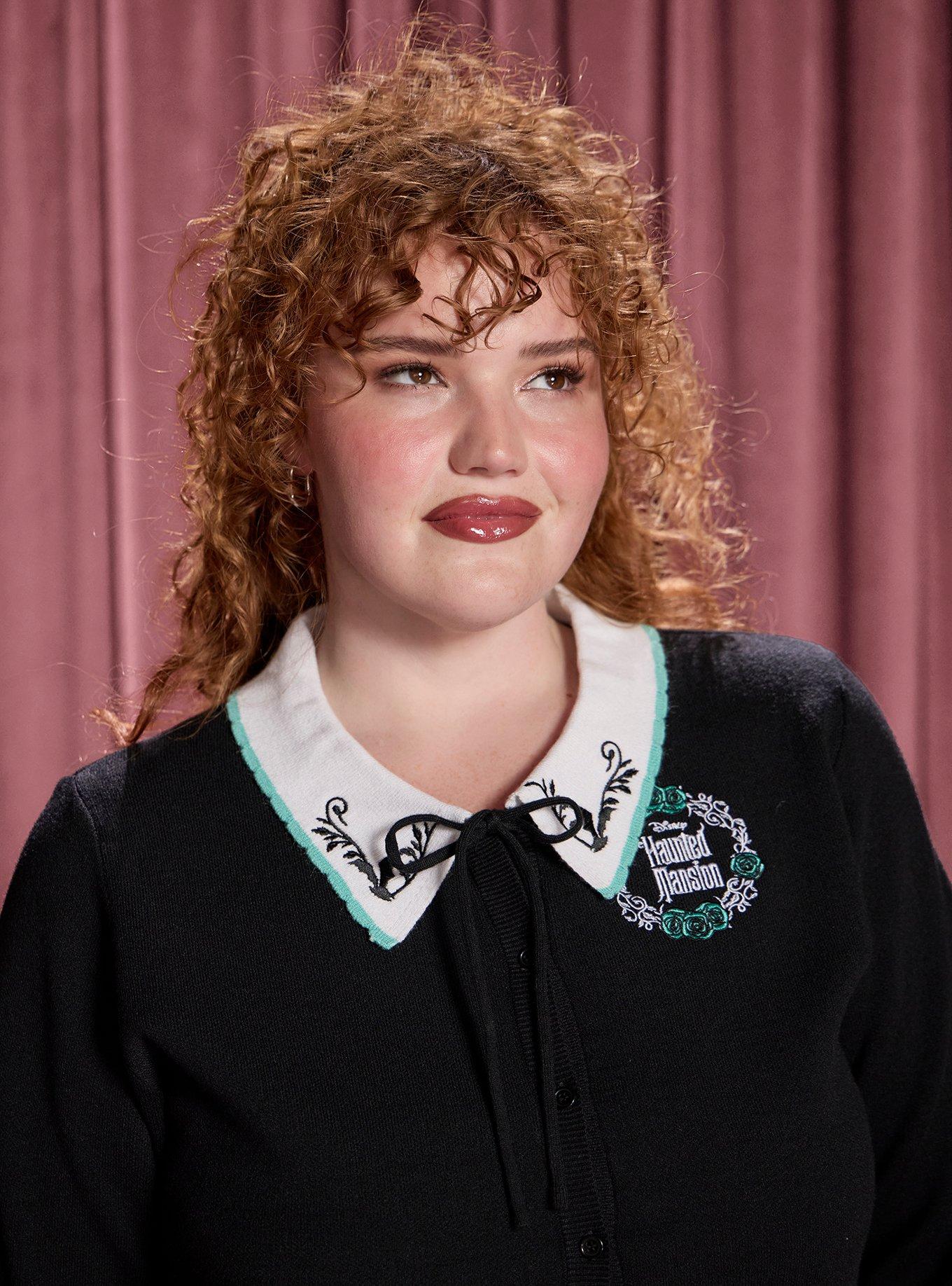Her Universe Disney The Haunted Mansion Glow-in-the-Dark Plus Size Collared Cardigan Her Universe Exclusive, MULTI, alternate - view 4