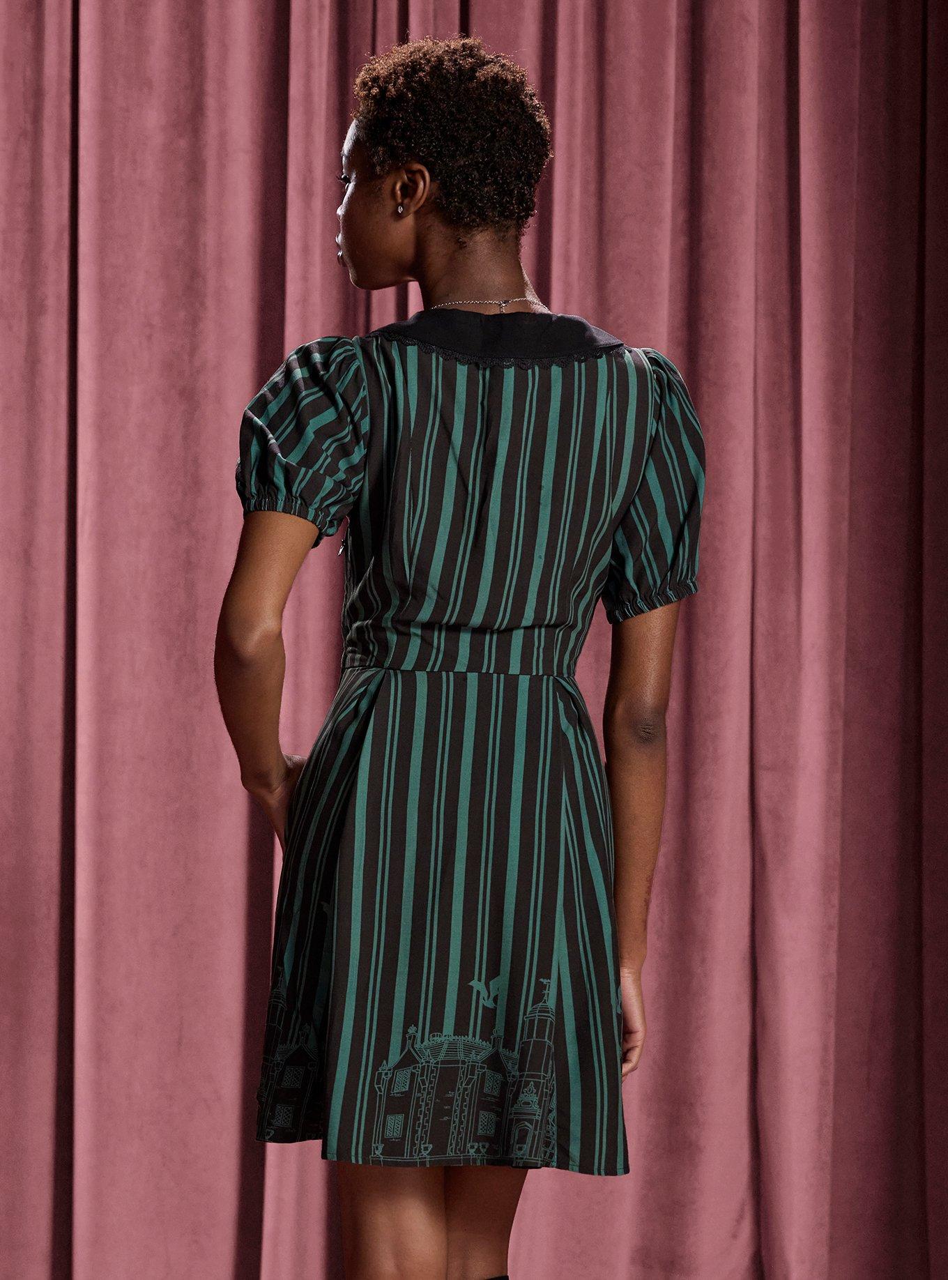 Her Universe Disney Haunted Mansion Striped Puff Sleeve Dress Her Universe Exclusive, MULTI, alternate - view 3