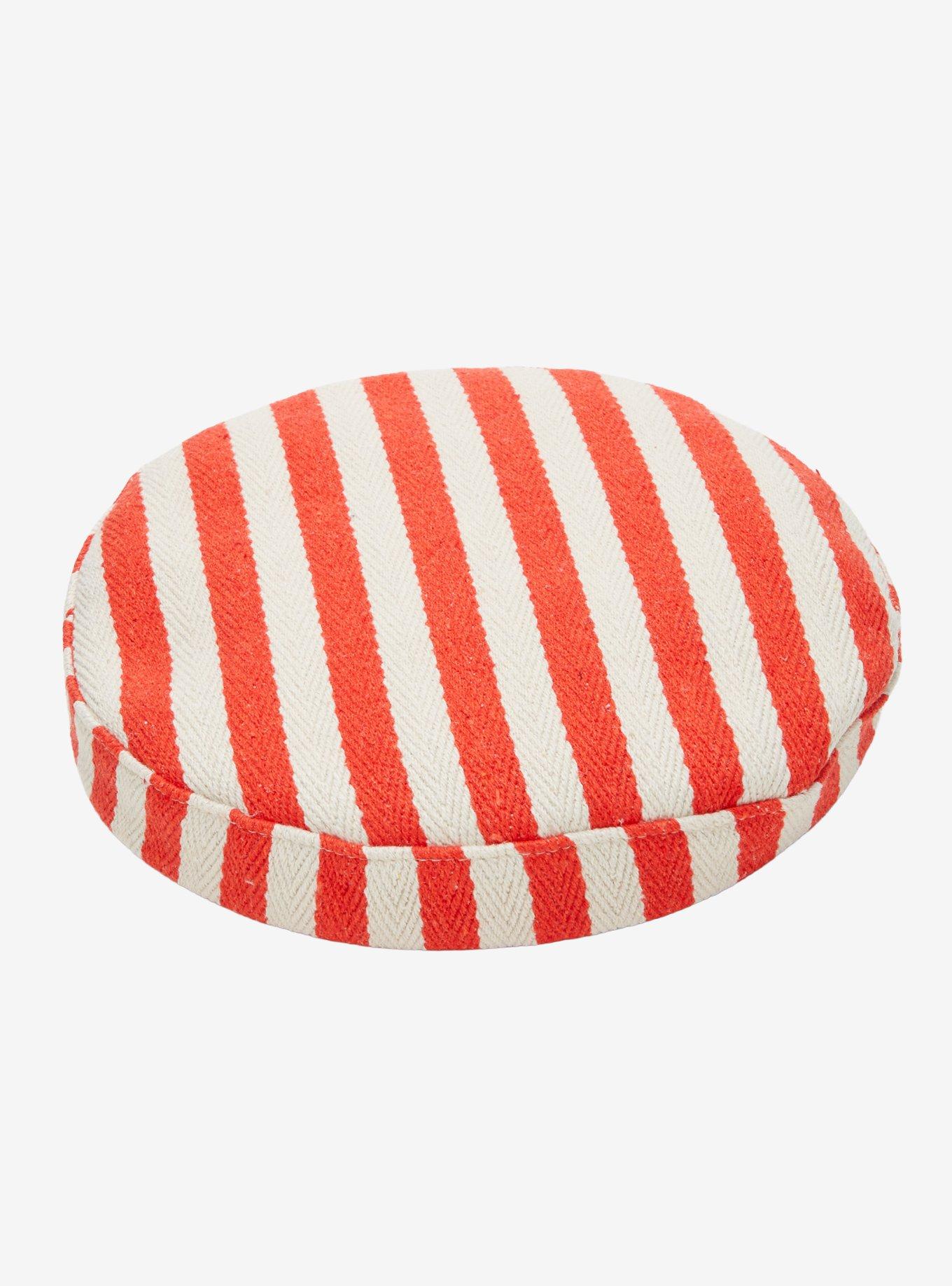 Red & Ivory Stripe Cabbie Hat, , alternate - view 3