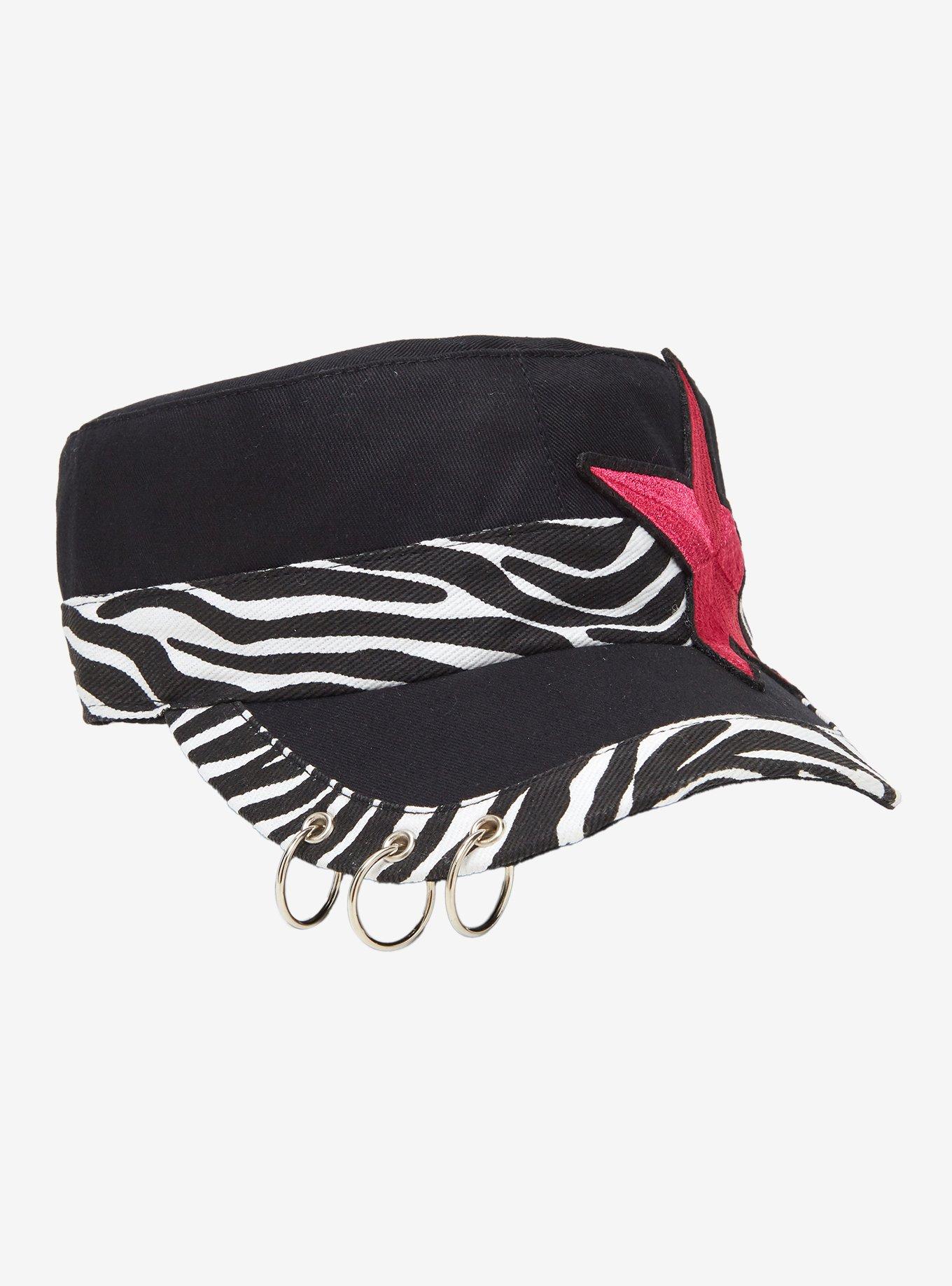Zebra Stripe Star Pierced Cadet Hat, , hi-res