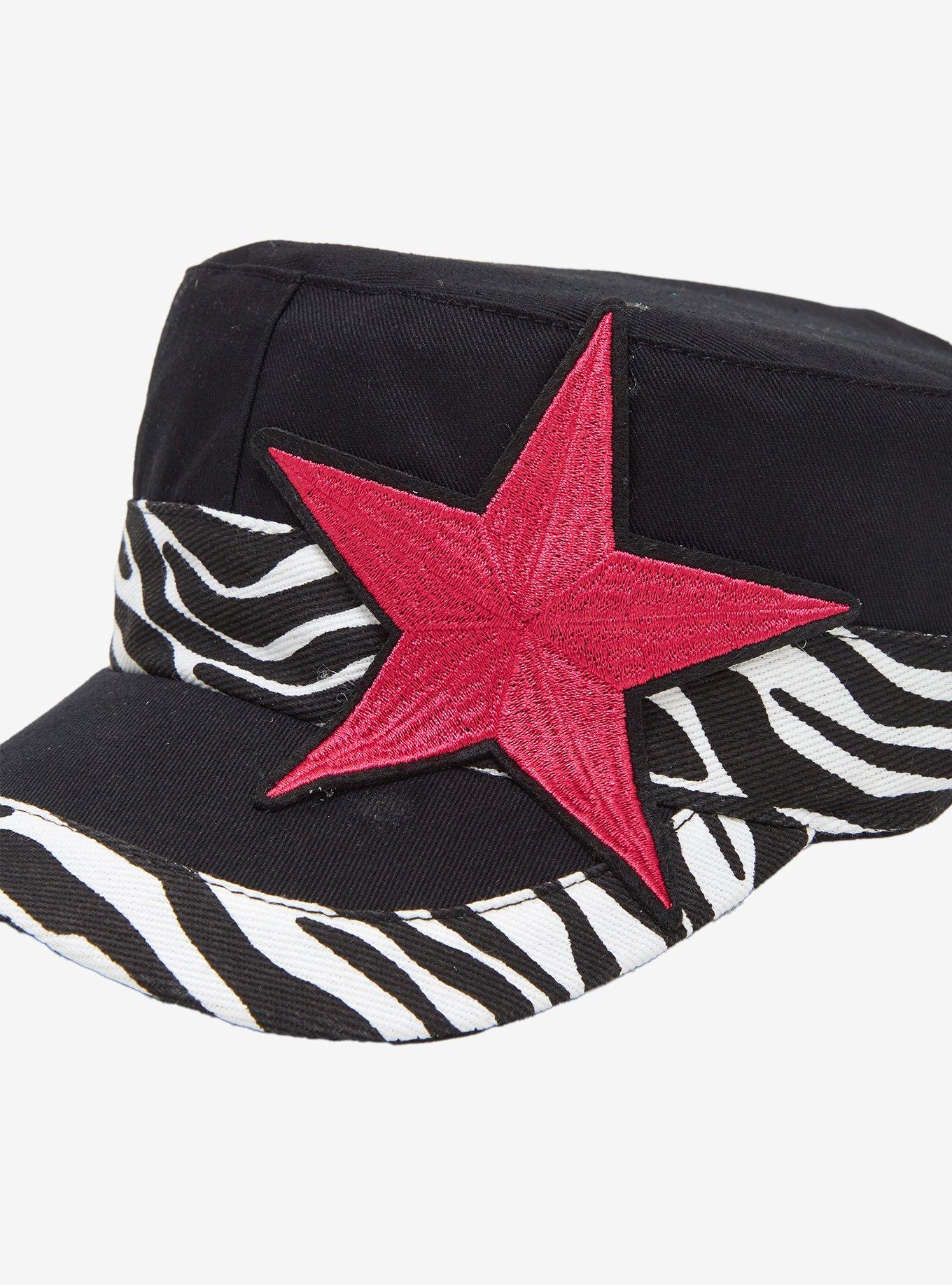 Zebra Stripe Star Pierced Cadet Hat, , alternate - view 4