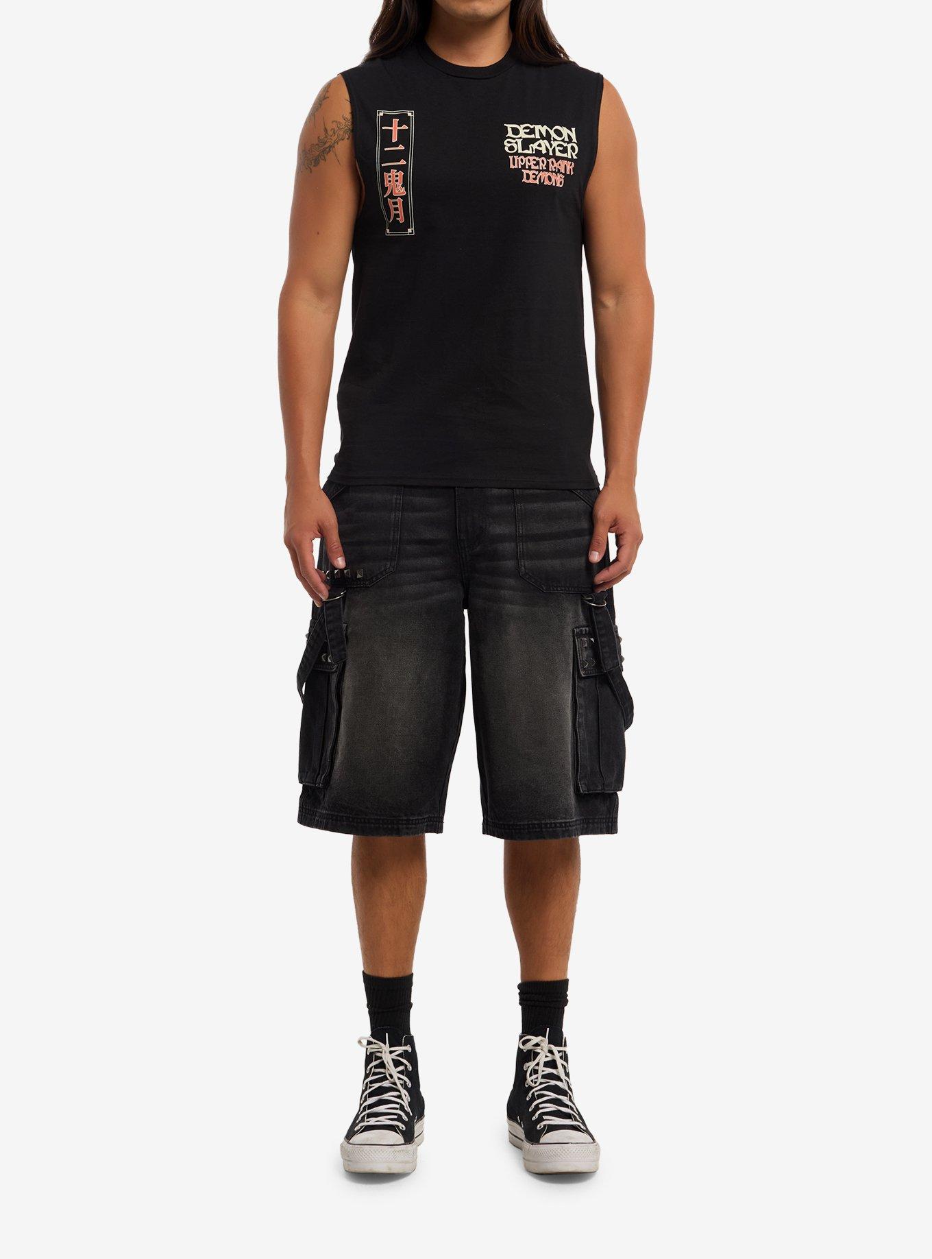 Demon Slayer: Kimetsu No Yaiba Upper Demons Muscle Tank Top, BLACK, alternate - view 3