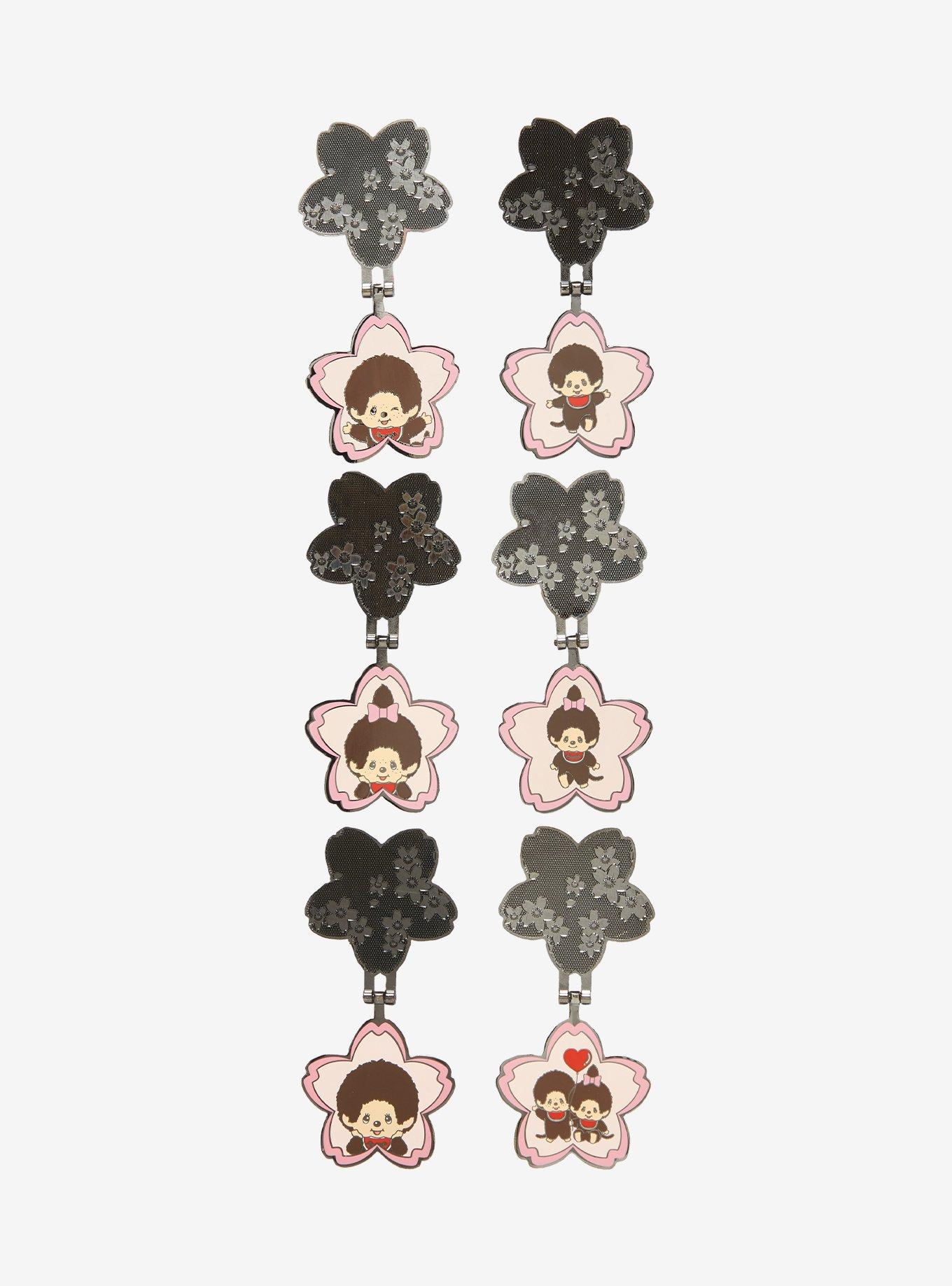 Whatever! Makes You Happy x Monchhichi Cherry Blossom Hinge Blind Box Enamel Pin, , hi-res