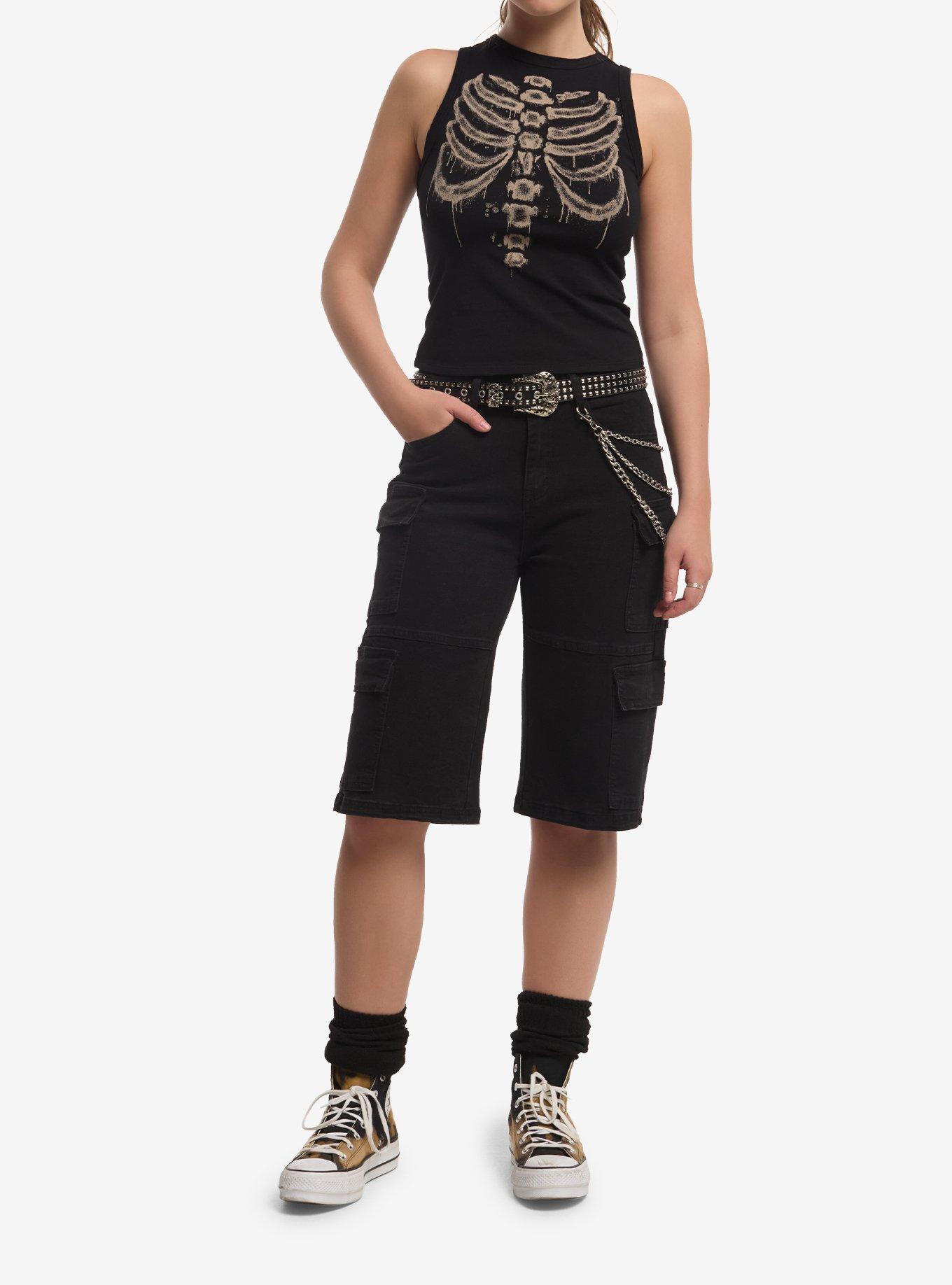 Bleached Rib Cage Girls Muscle Tank Top, , hi-res