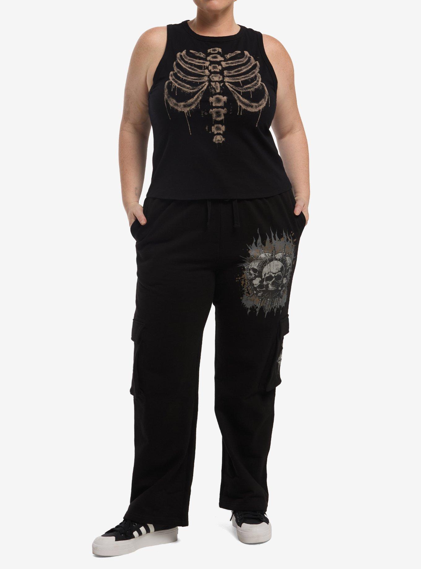 Bleached Rib Cage Girls Muscle Tank Top Plus Size, , hi-res