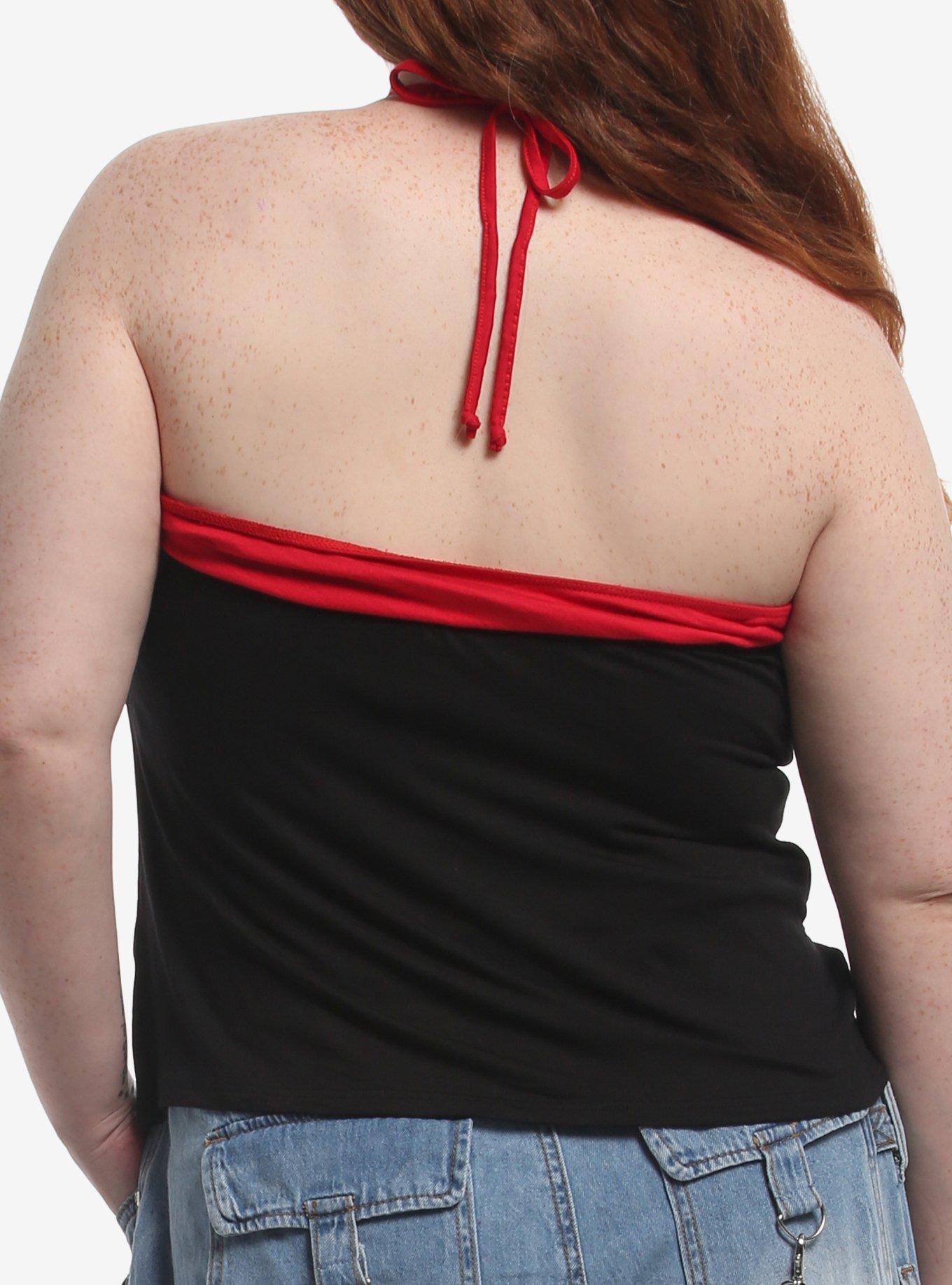 Social Collision Cyber Rhinestone Girls Twofer Halter Top Plus Size, MULTI, alternate - view 3