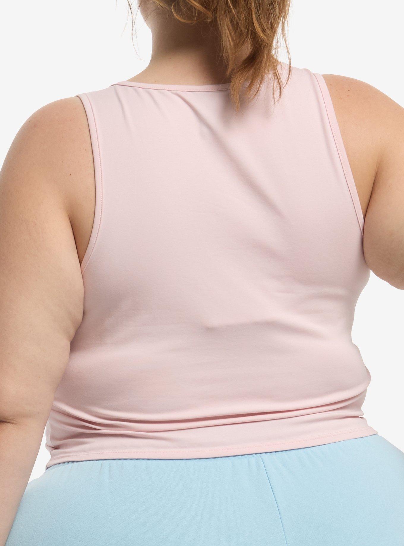 Social Collision Pink Skull Filigree Crop Girls Tank Top Plus Size, , hi-res